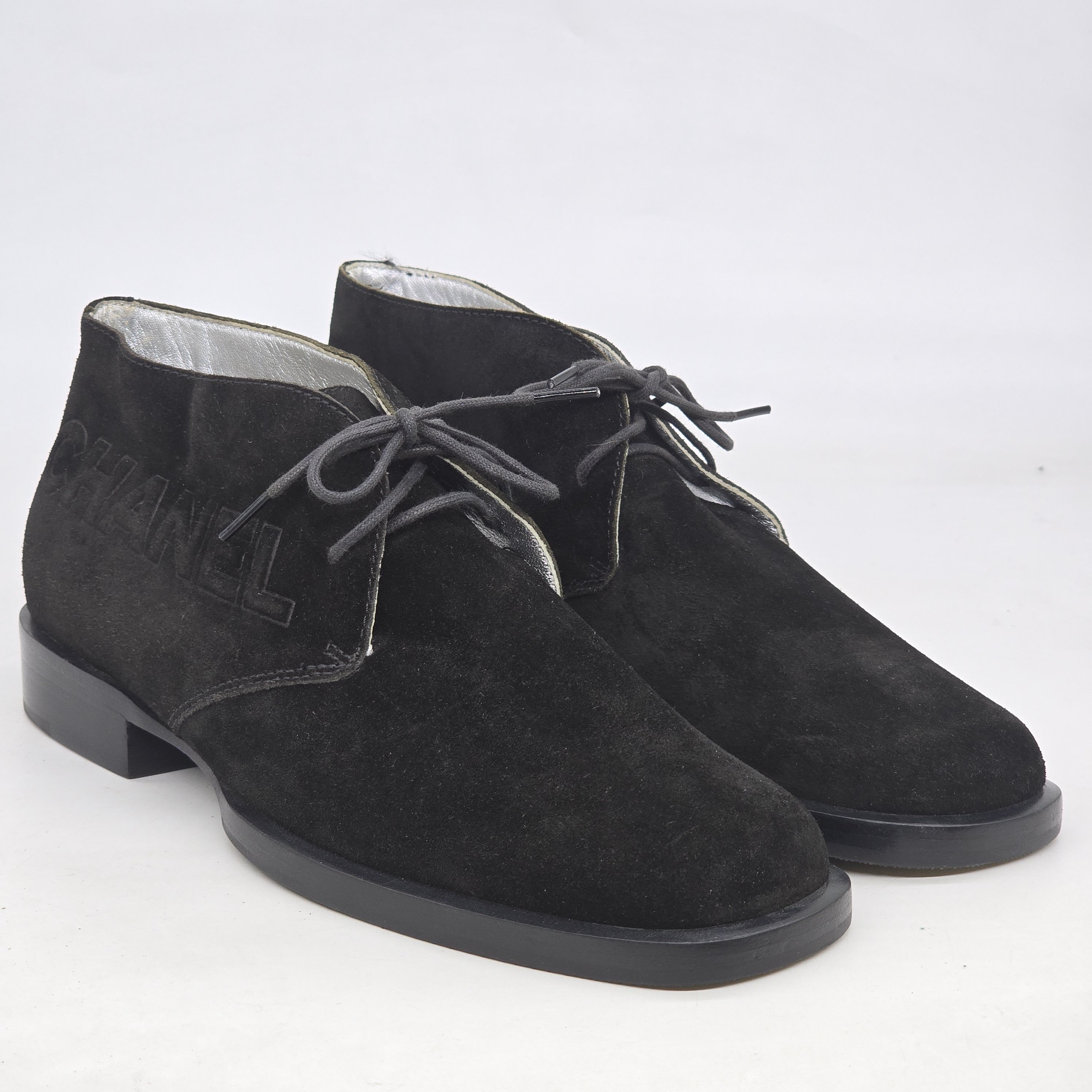 Chanel Chanel - AW01 Logo Embossed Suede Ankle Boot Size US 7.5 / IT 37.5 - 1 Thumbnail