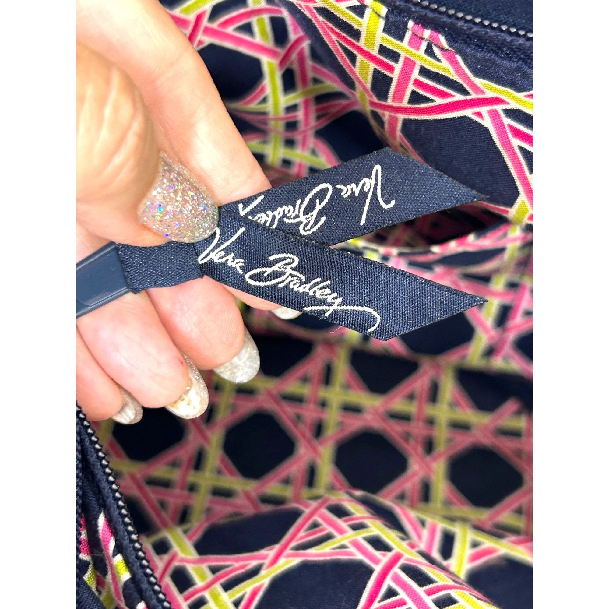 Vera Bradley Vera Bradley Tote Bag Cancer Awareness 2 Straps Navy Multi F Size ONE SIZE - 4 Thumbnail