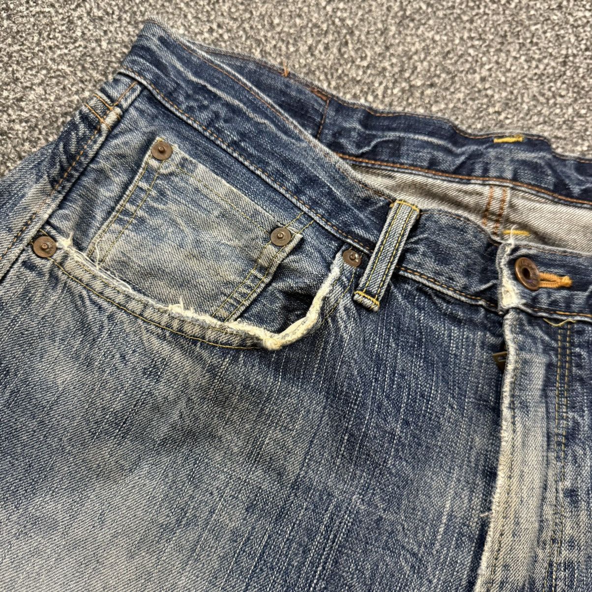 Seditionaries 🔥🇯🇵 Vintage 90s Selvedge Thrashed Distressed Edwin Denim Size US 33 - 7 Thumbnail