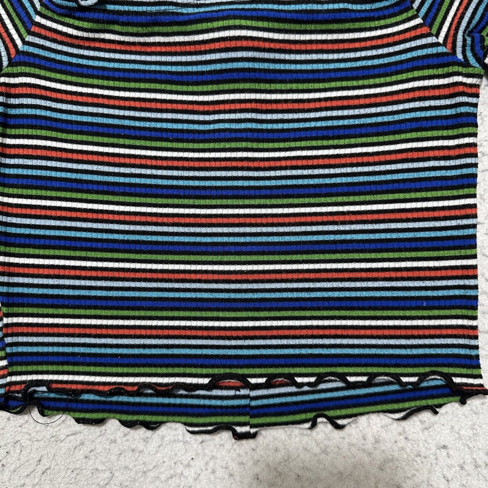 Other Ambiance Medium Crop Top Rainbow Striped TShirt Button Front Size M / US 6-8 / IT 42-44 - 11 Thumbnail