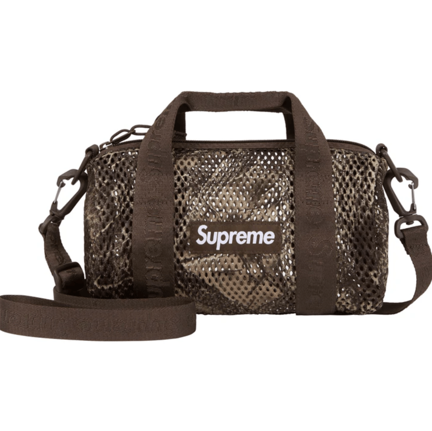 Supreme Mesh Mini Duffle Bag In True Timber Camo, Men's