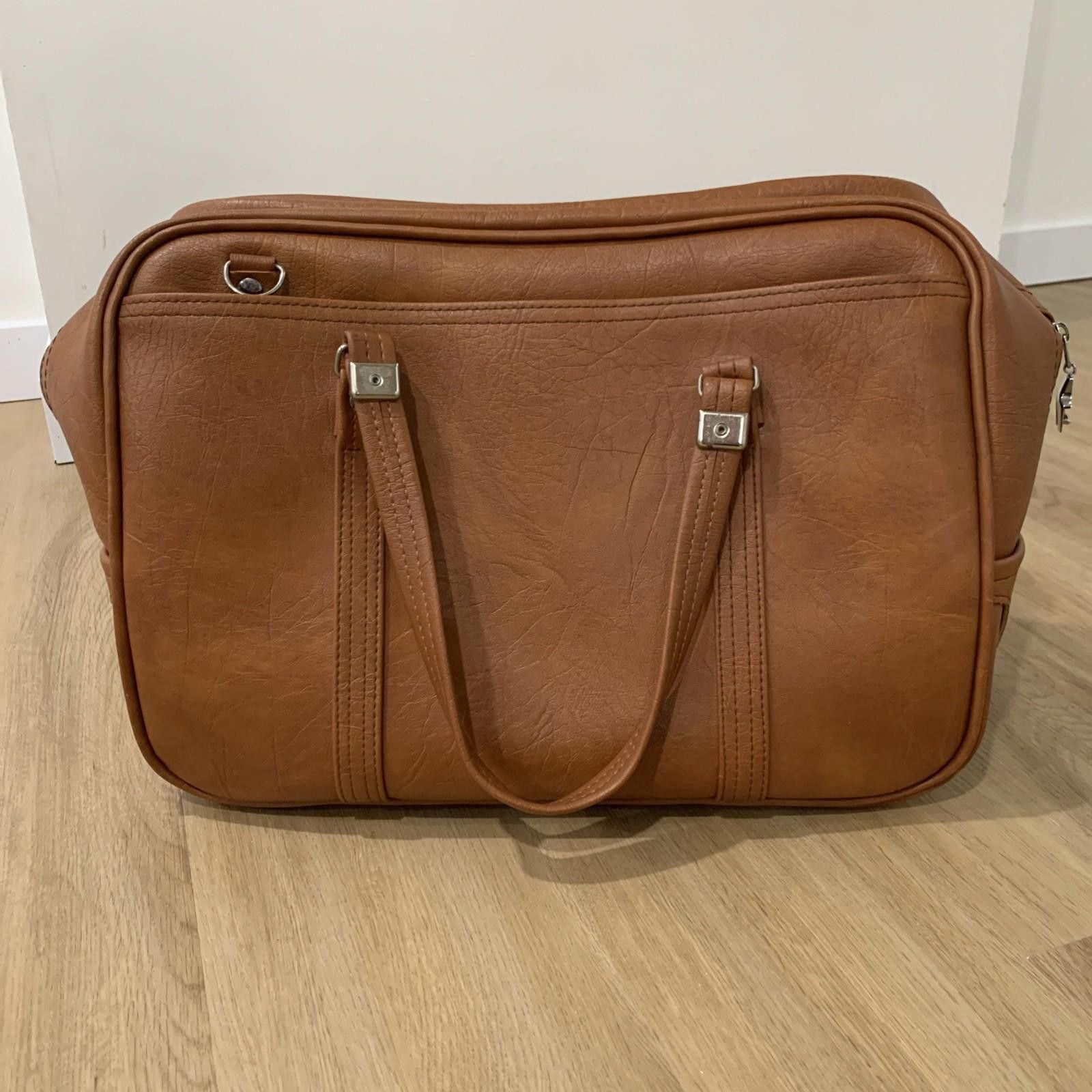 Other MINT Vintage 70s Dionite Leather Look Vinyl Weekender Bag - Size ONE SIZE - 4 Thumbnail