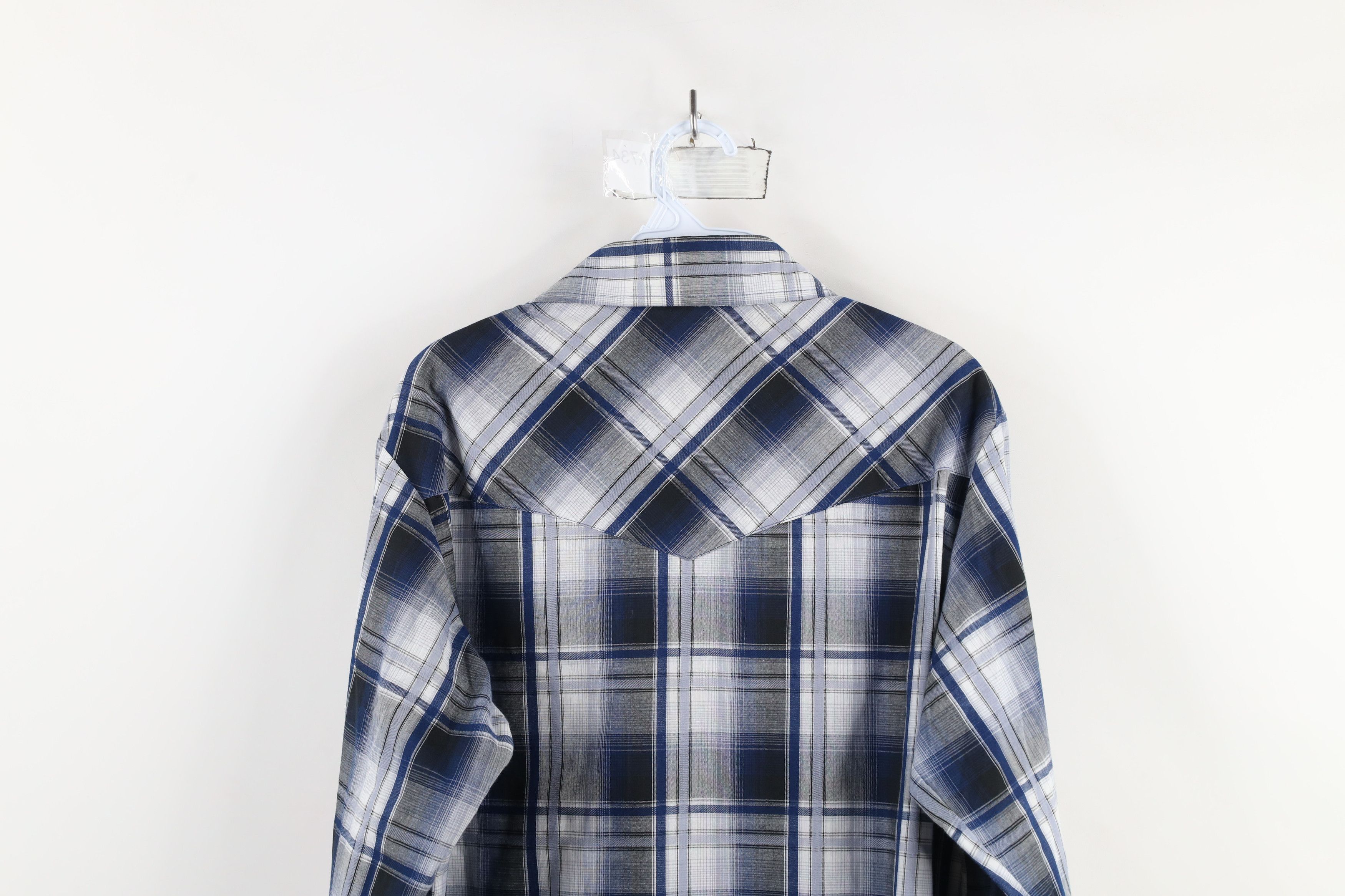 Vintage Vintage 90s Rockabilly Cowboy Snap Button Shirt Blue Plaid Size US M / EU 48-50 / 2 - 14 Thumbnail