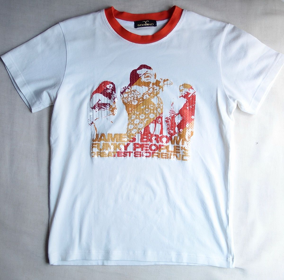 Other SORBINO James Brown “Funky People” Sequin Ringer T-Shirt Size US L / EU 52-54 / 3 - 1 Thumbnail