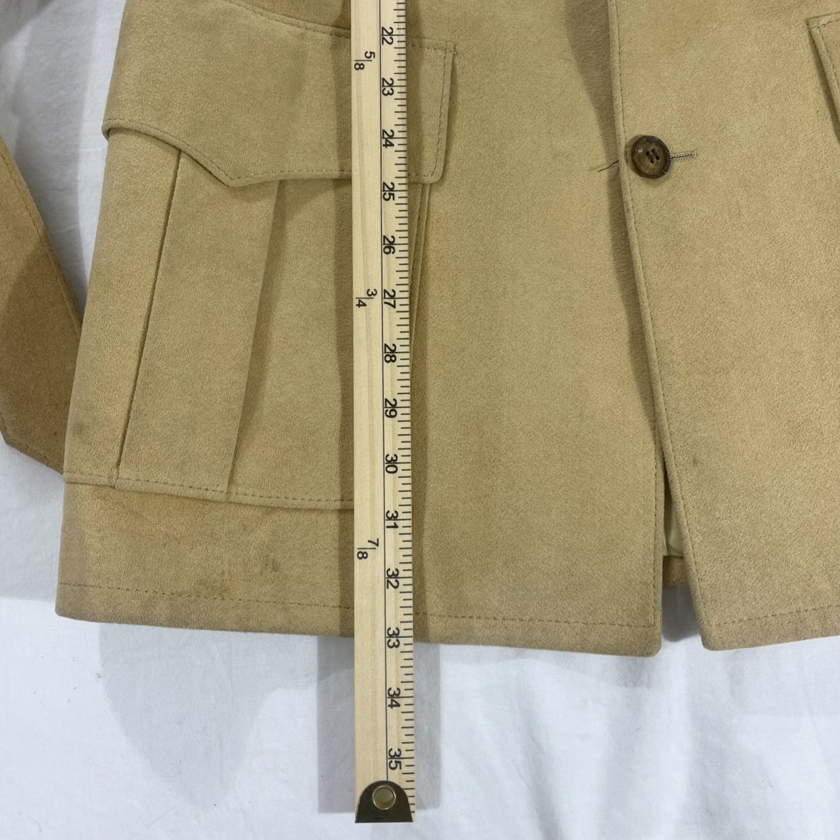 Bergdorf Goodman VINTAGE Bergdorf Goodman 43 LONG Jacket Suede Belted Desert Sand 60s 70s Union Size US M / EU 48-50 / 2 - 3 Thumbnail