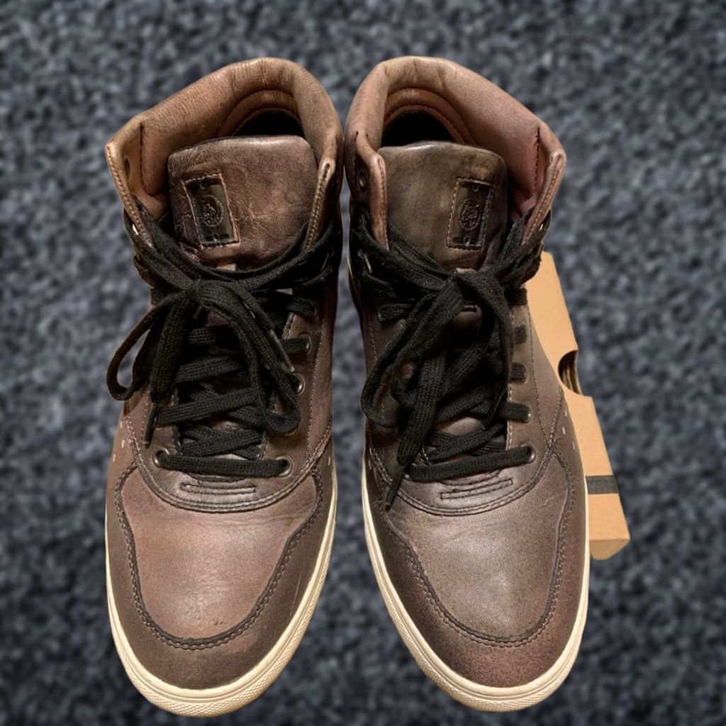 Diesel VINTAGE Diesel Men 9.0US Leather High-Cut Sneakers Rare Luxury Casual Stylish Durable Size US 9 / EU 42 - 1 Thumbnail