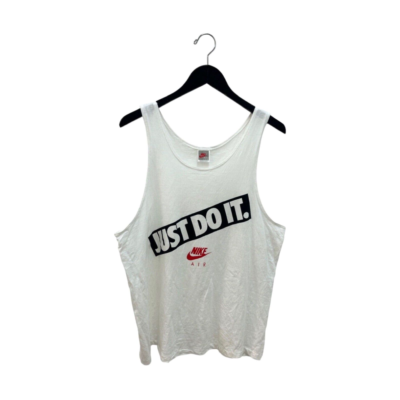 image of Vintage Grey Tag Nike Just Do It Tank Top Mens Size Large 80's Made In Usa in White