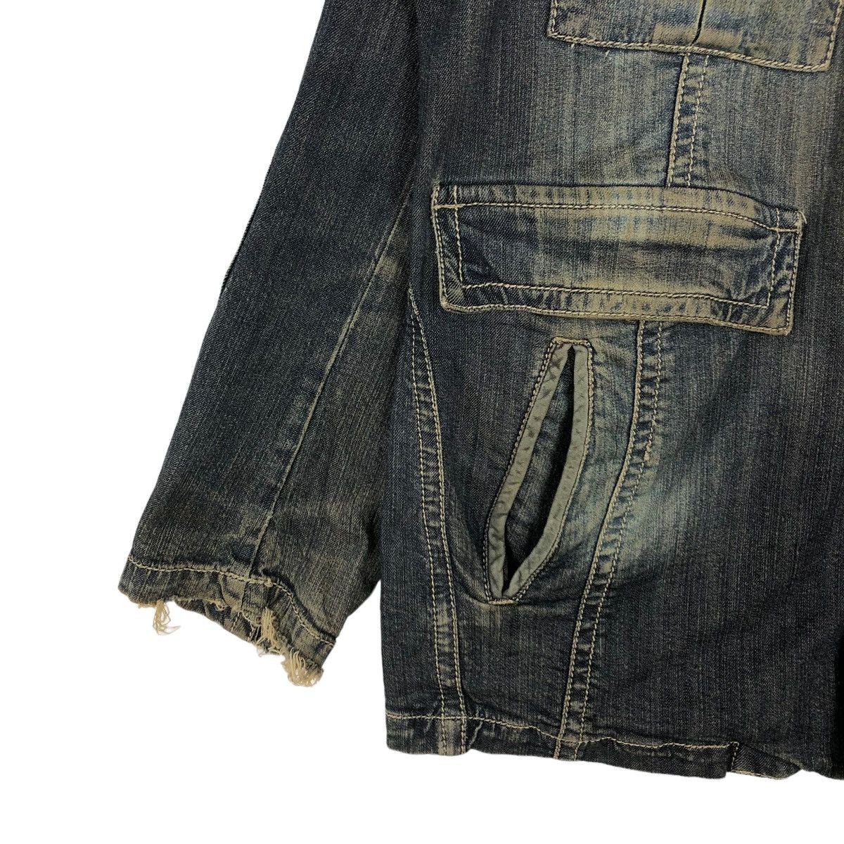 Japanese Brand 🔥VINTAGE DENIM BIKER JACKET BIG POCKET PRIDE Size US M / EU 48-50 / 2 - 3 Thumbnail