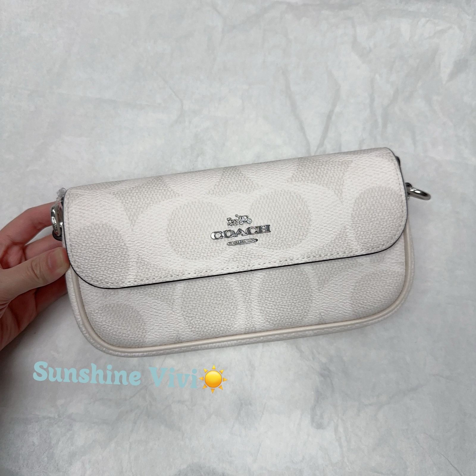 Coach NWT Coach Hailey Canvas CAN70 SV/ White /Chalk Size ONE SIZE - 11 Thumbnail