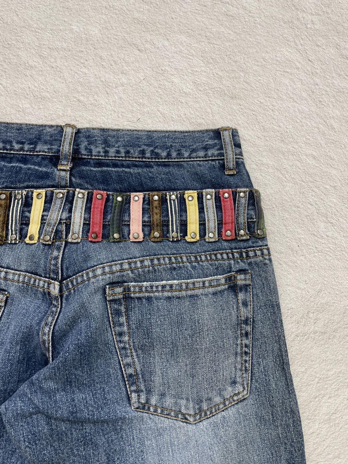 Number (N)ine 2000s Japanese Double Waist Denim Wash Distressed LGB ifsix Size US 29 - 11 Thumbnail