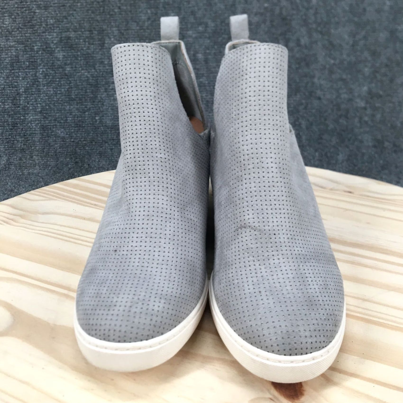 Vintage A New Day Boots Womens 9 Caralie Casual Slip On Wedge Ankle Bootie Gray Fabric Shoes Womens Caralie Wedge Bootie Gray Fabric Size US 9 / IT 39 - 7 Thumbnail