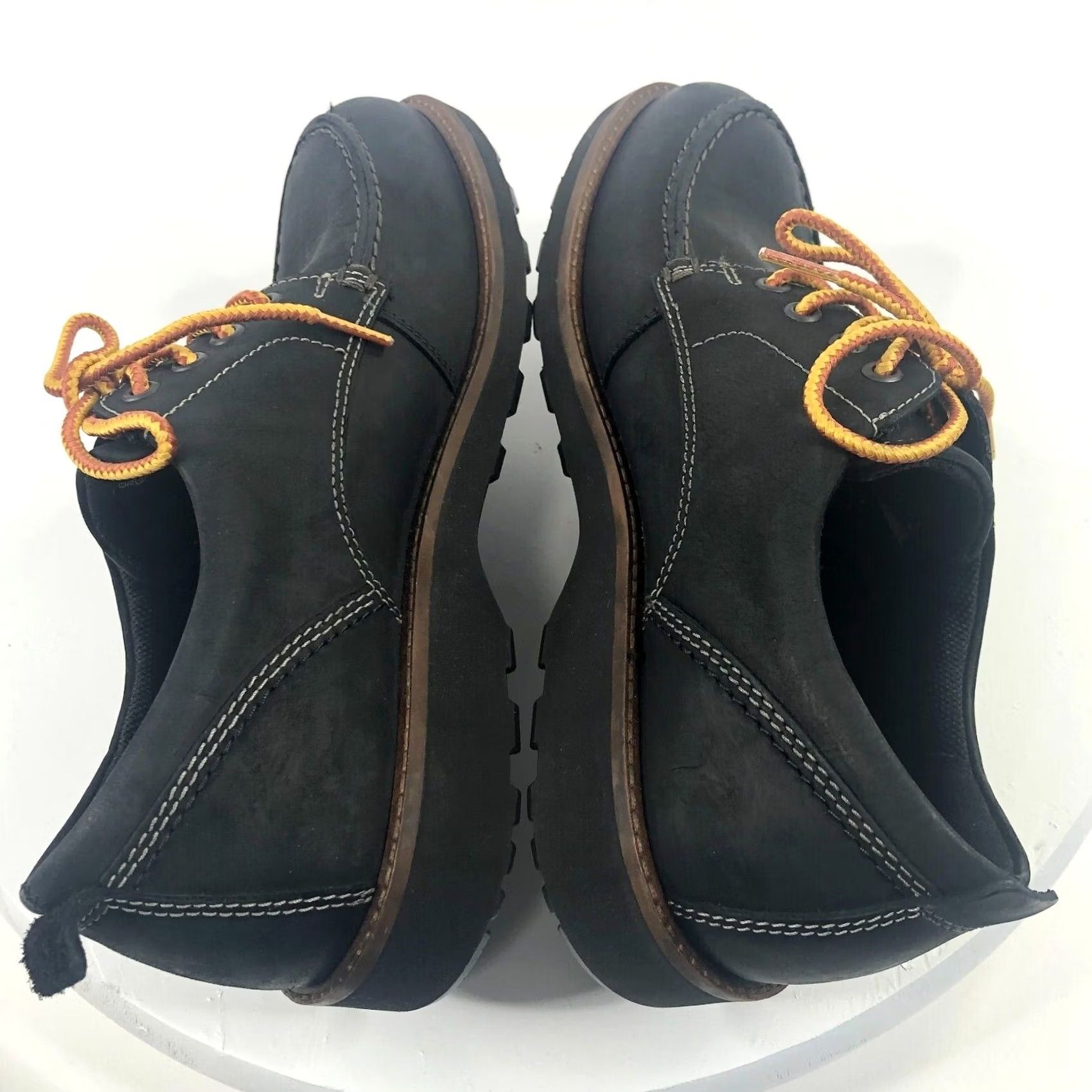 Ecco Ecco Hydromax Moc Toe Lace Up Mens Size 7/7.5 US Navy Blue 41 EUC EU Shoe Lace Up Leather Formal Boots B Solid Navy Mens Size US 7 / EU 40 - 4 Thumbnail