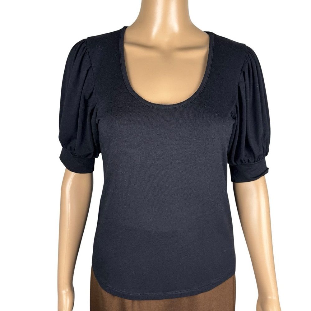 Frame Frame Puff Sleeve Viscose Black T-Shirt Size S Size S / US 4 / IT 40 - 2 Thumbnail