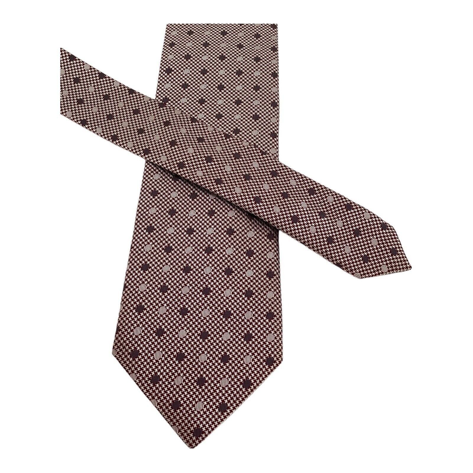 Canali CANALI Purple Houndstooth Polka Dot Luxury Silk Tie Made In Size ONE SIZE - 4 Thumbnail
