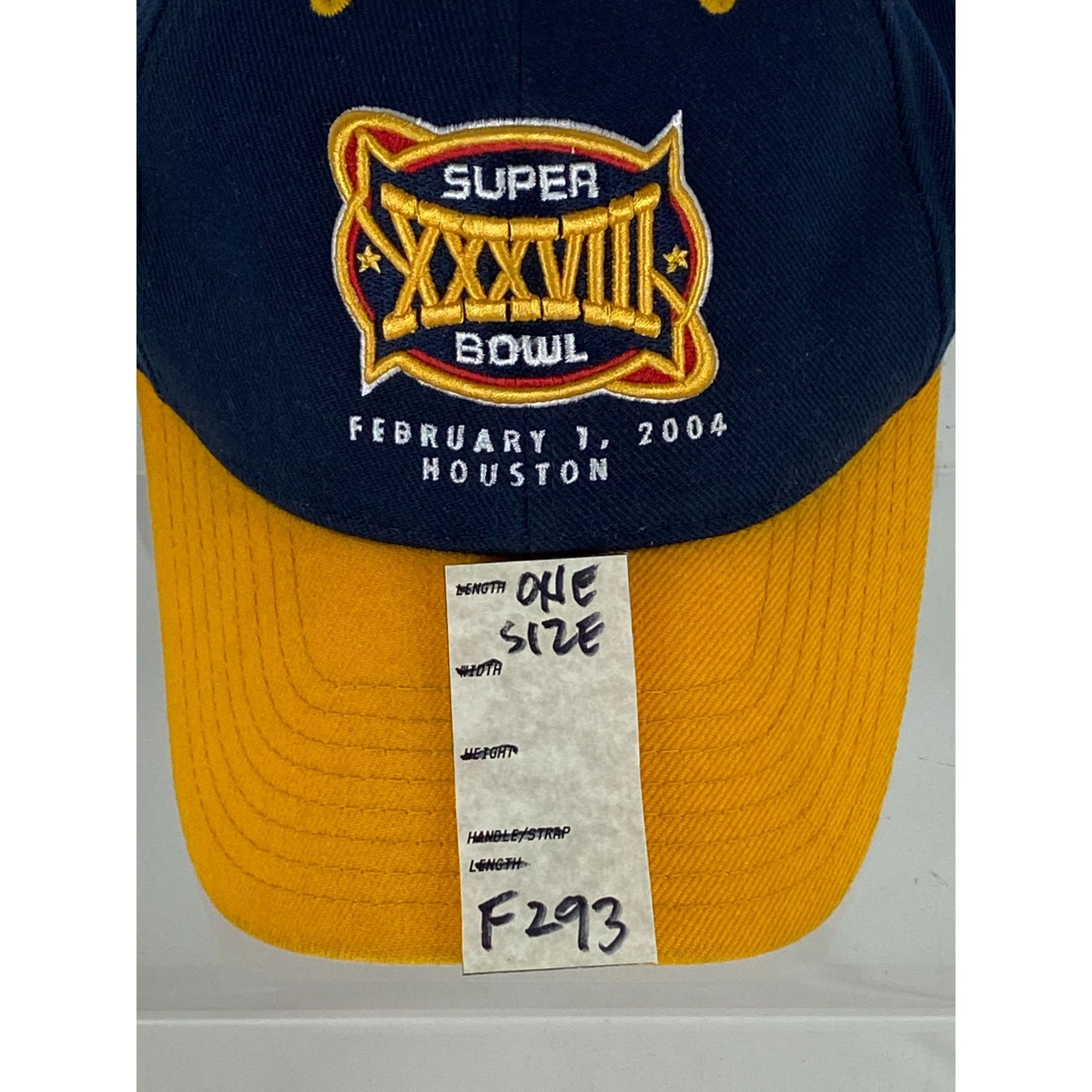 Reebok VTG Reebok 2004 Houston Super Bowl XXXVIII Strapback Cap Blu Size ONE SIZE - 8 Thumbnail
