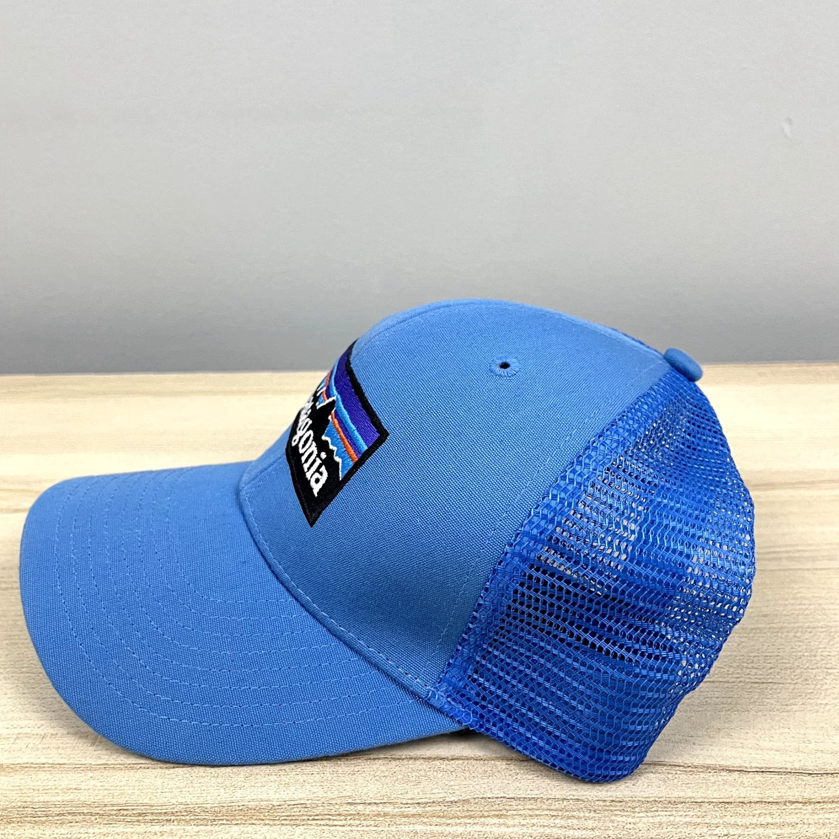 Patagonia PATAGONIA Hat Unisex OSFA Blue Fishing Hiking Embroidered Box Logo Snapback Size ONE SIZE - 4 Thumbnail