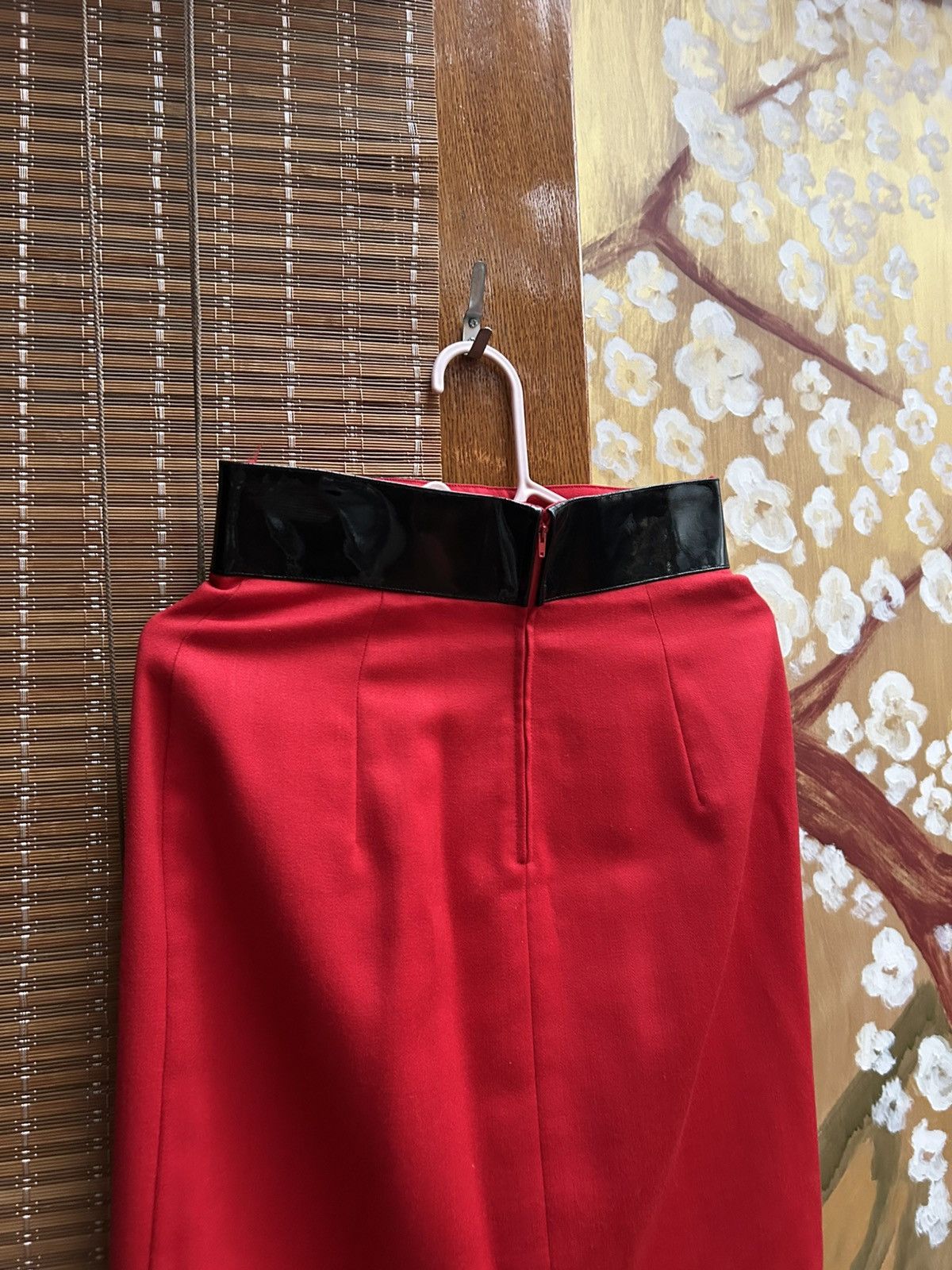 Claude Montana State Of Claude Montana Pencil Wool Vinyl Waistband Skirt Size 27" / US 4 / IT 40 - 4 Thumbnail