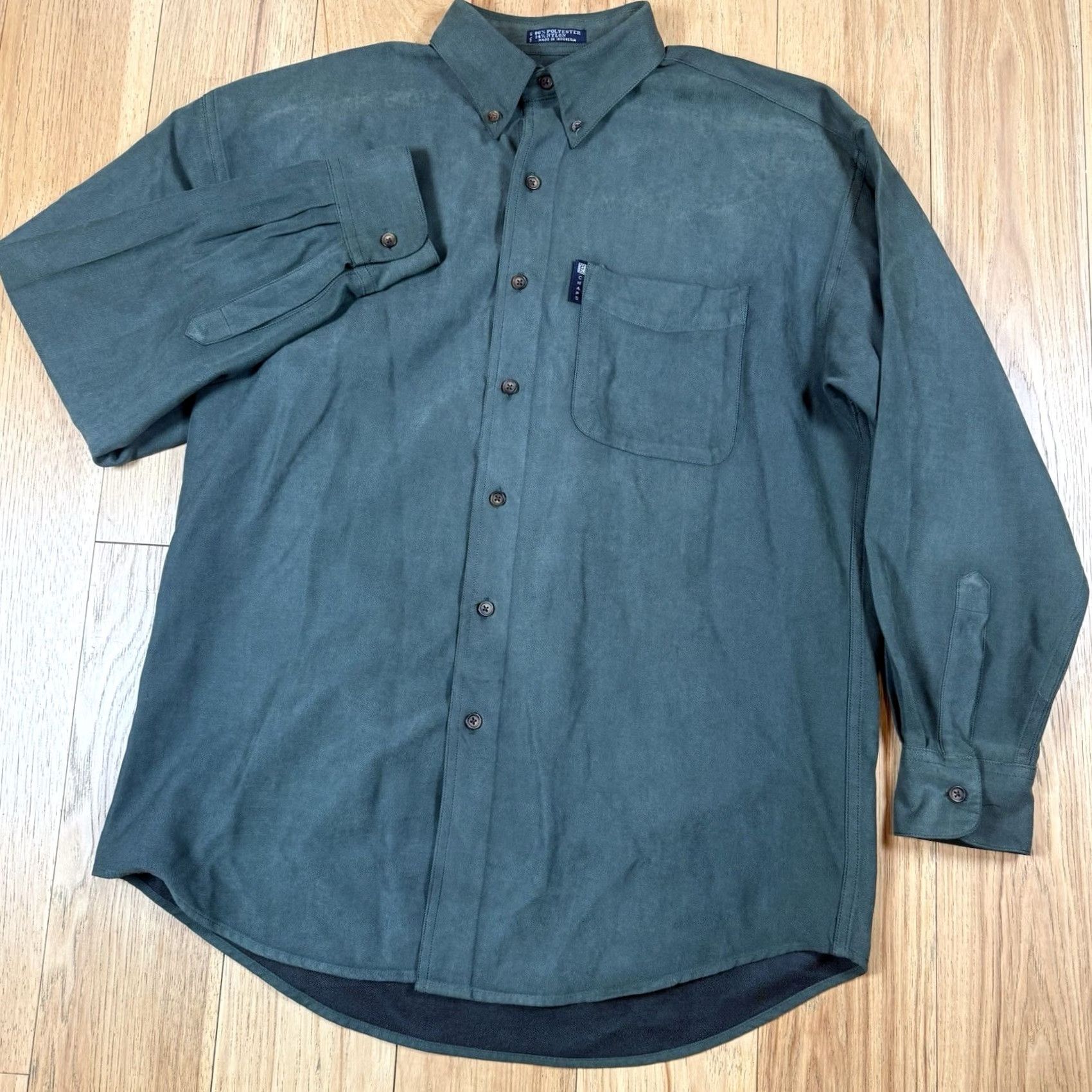 Chaps VINTAGE Chaps Ralph Lauren Button Shirt Mens Medium Green Long Sleeve Lightweight Size US M / EU 48-50 / 2 - 2 Thumbnail