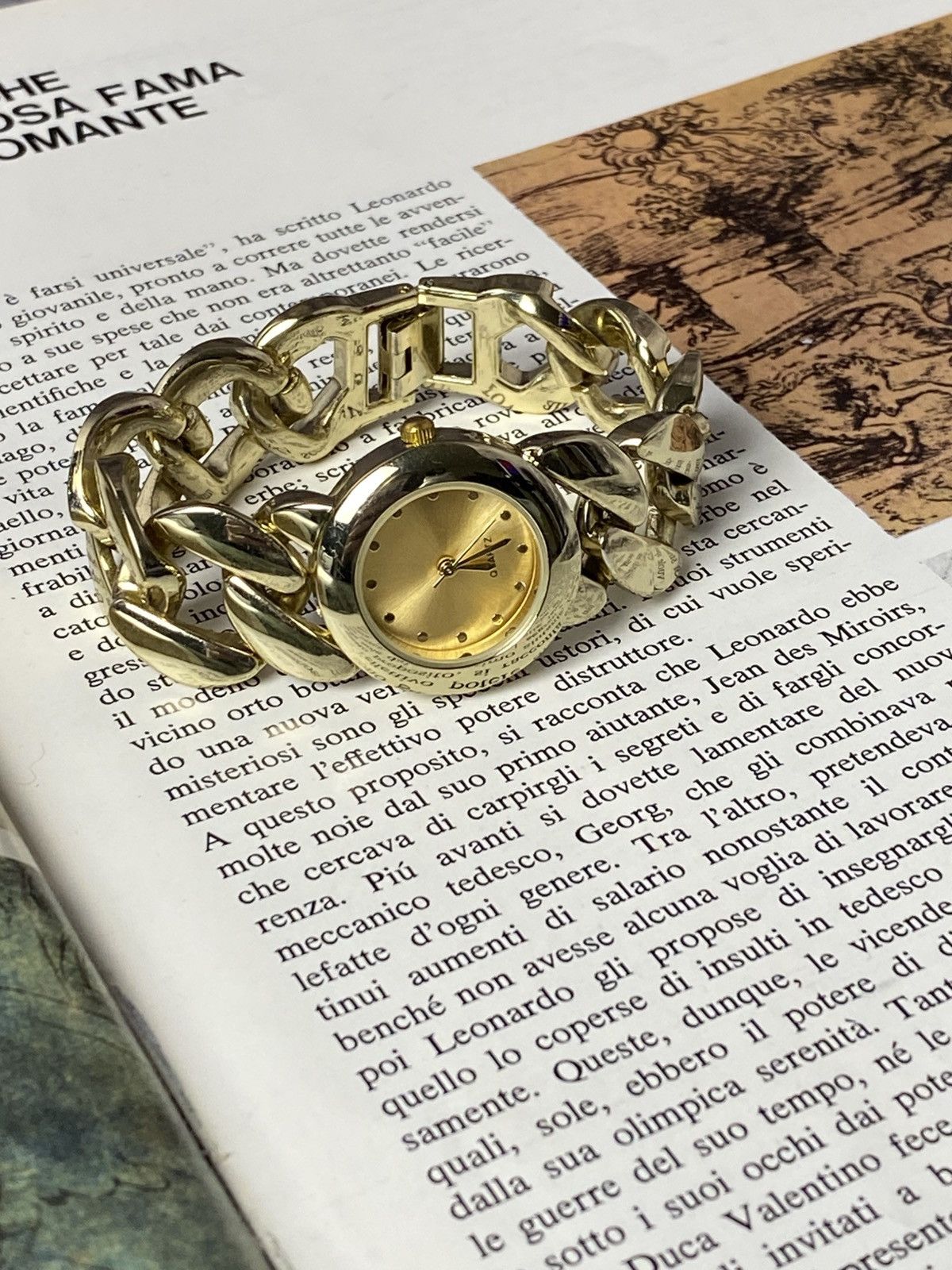 Japanese Brand Vintage Gold Tone Watch WA-8410 Retro Rare Avant Garde Size ONE SIZE - 4 Thumbnail