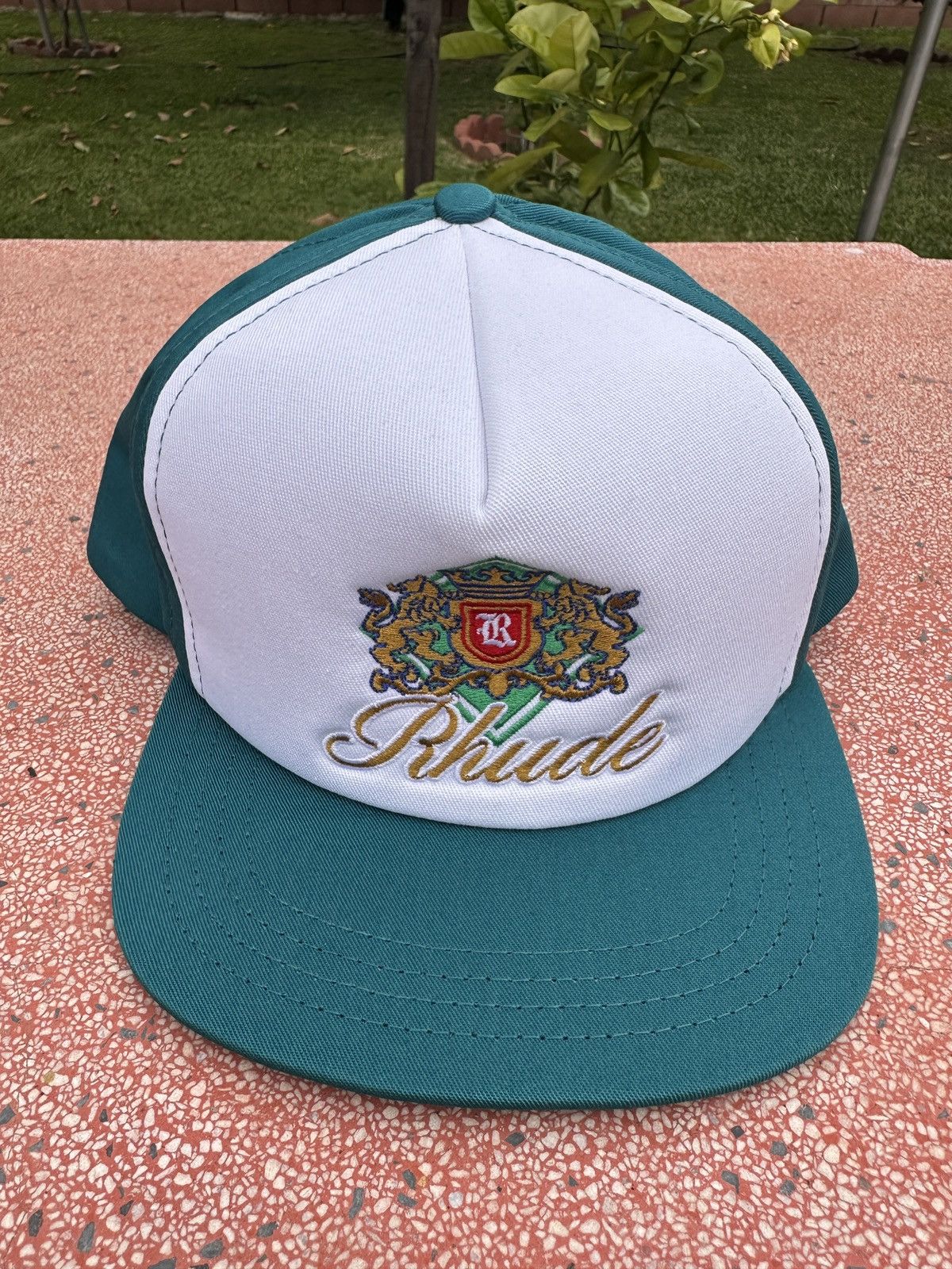image of Rhude Trucker Hat Menthol Green, Men's