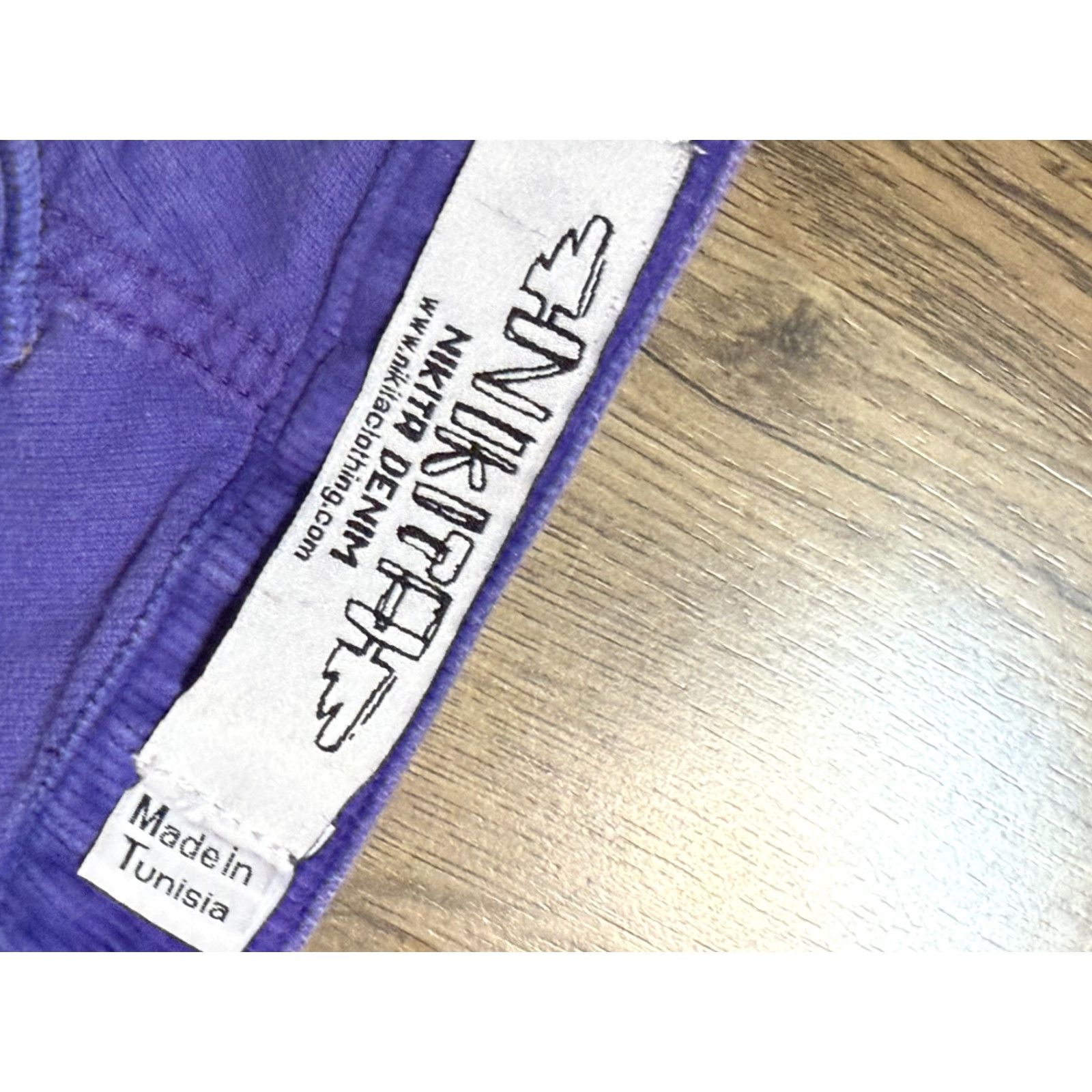 Denime Nikita Denim Pants Womens 29 Purple Corduroy Low Rise Pants Casual Bohemian Regular Inseam 30in Size 29" - 4 Thumbnail