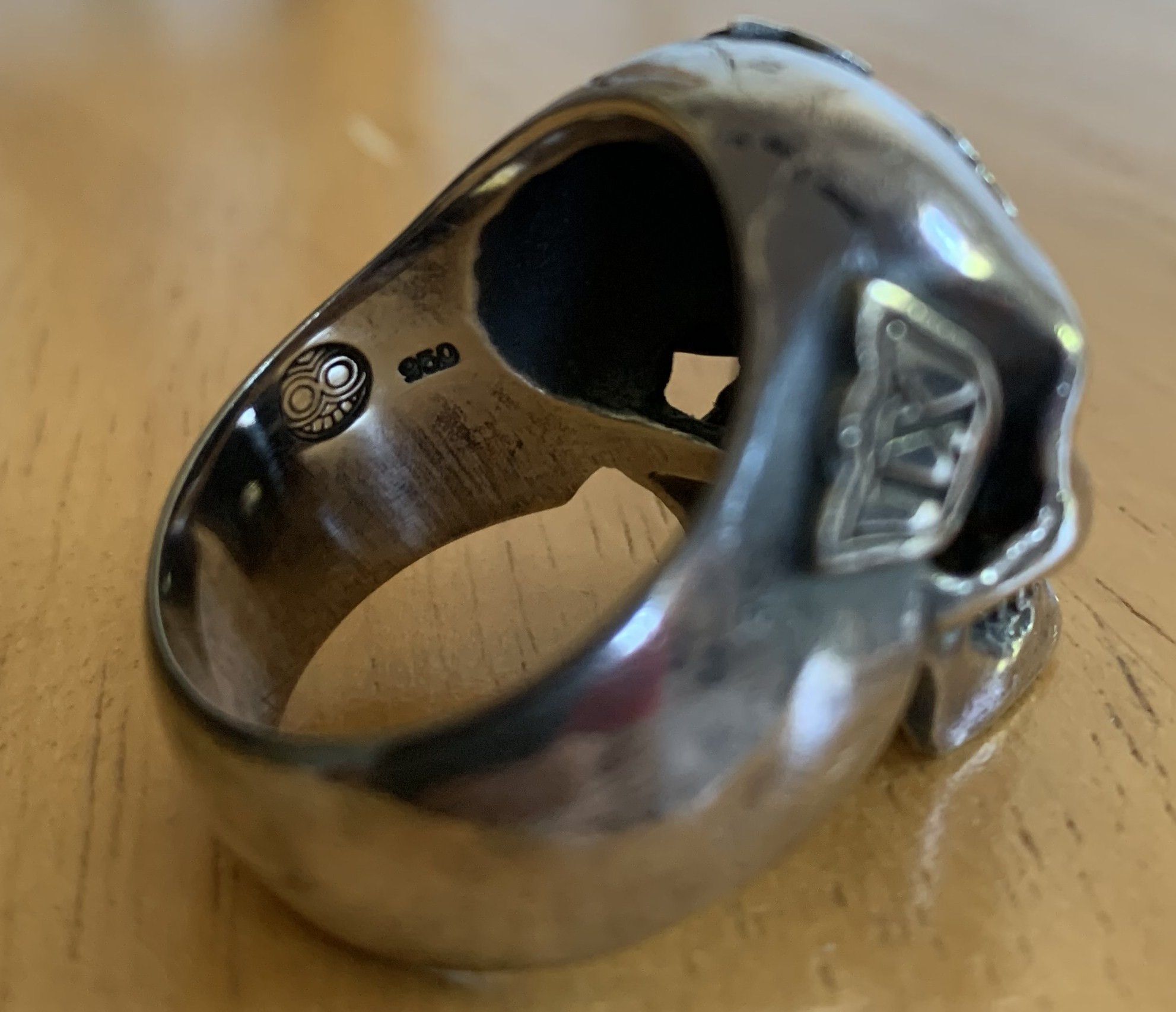 Number (N)ine SS05 "Nightcrawler" Bejeweled Silver Skull Ring w/ box Size ONE SIZE - 8 Thumbnail
