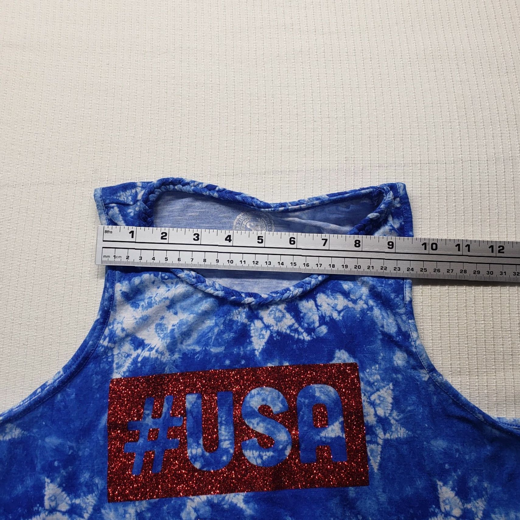 Vintage USA United States of America Flag Patriotic Shirt Sleeveless Tank Top S Blue Unbranded Unisex Adult Graphic Tee Mens Women Size US S / EU 44-46 / 1 - 4 Thumbnail