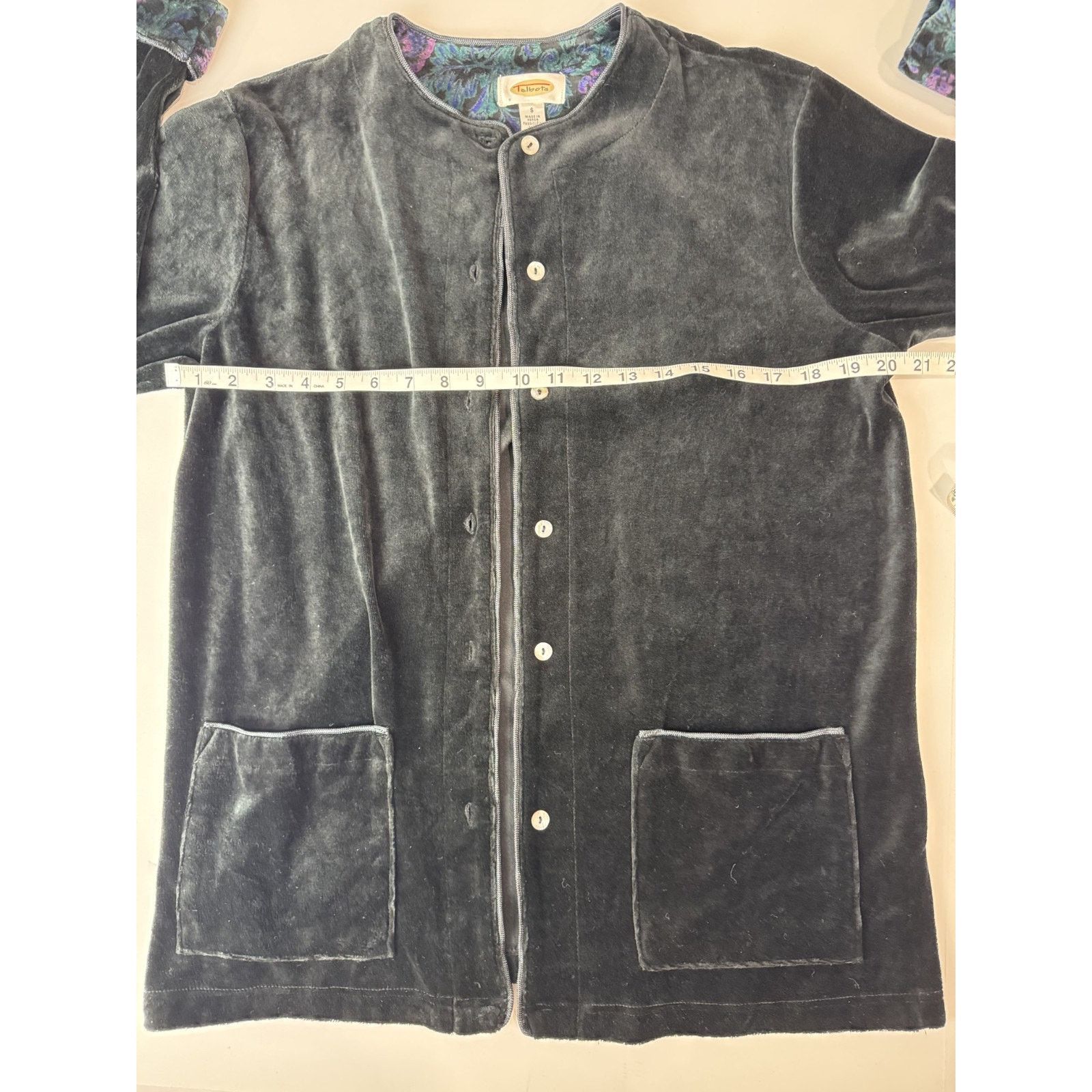 Other Vintage Talbots Black Velvet Floral Velvet Jacket 90s Small Size S / US 4 / IT 40 - 6 Thumbnail