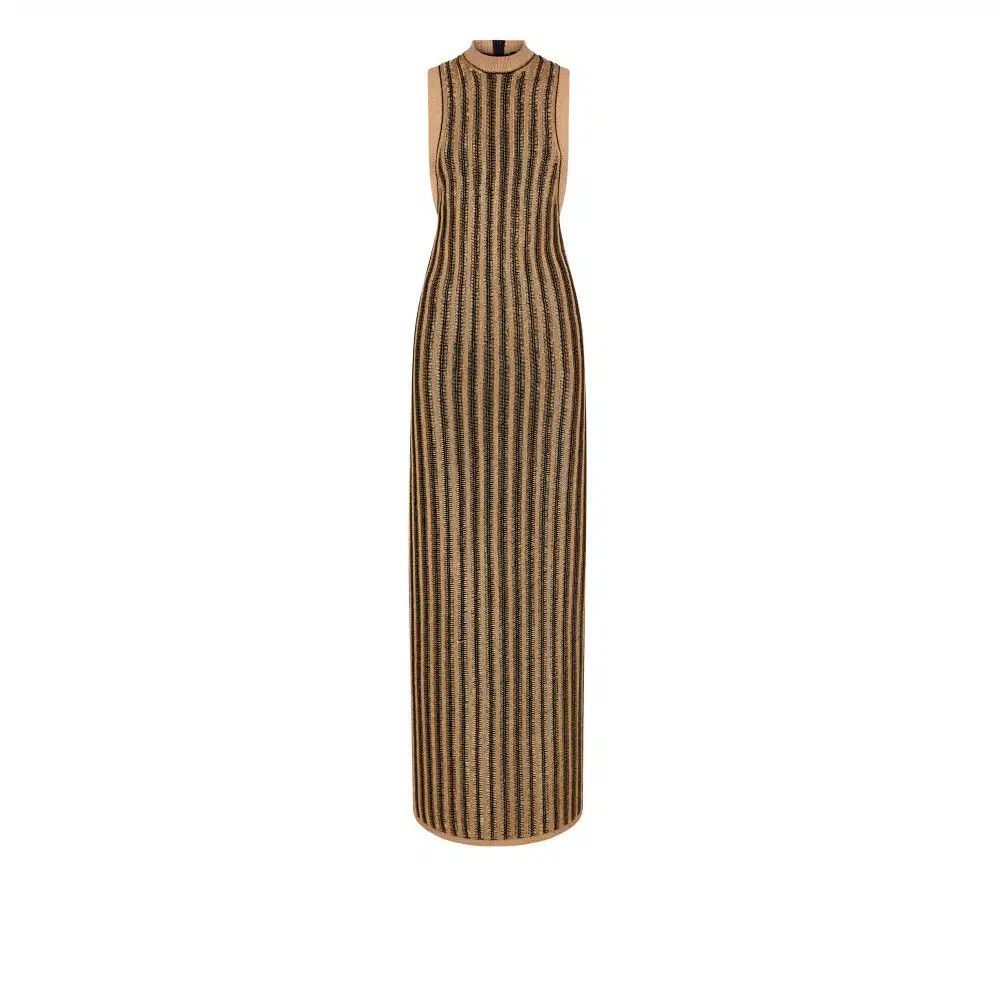 Tom Ford o1loc1c0925 ACK524 Metal Rib Maxi Dress in Brown Size S / US 4 / IT 40 - 1 Thumbnail