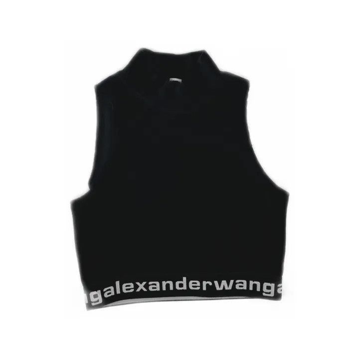 Alexander Wang Alexander Wang Black Corduroy Crop Tank Top - Size S / US 4 / IT 40 - 2 Thumbnail