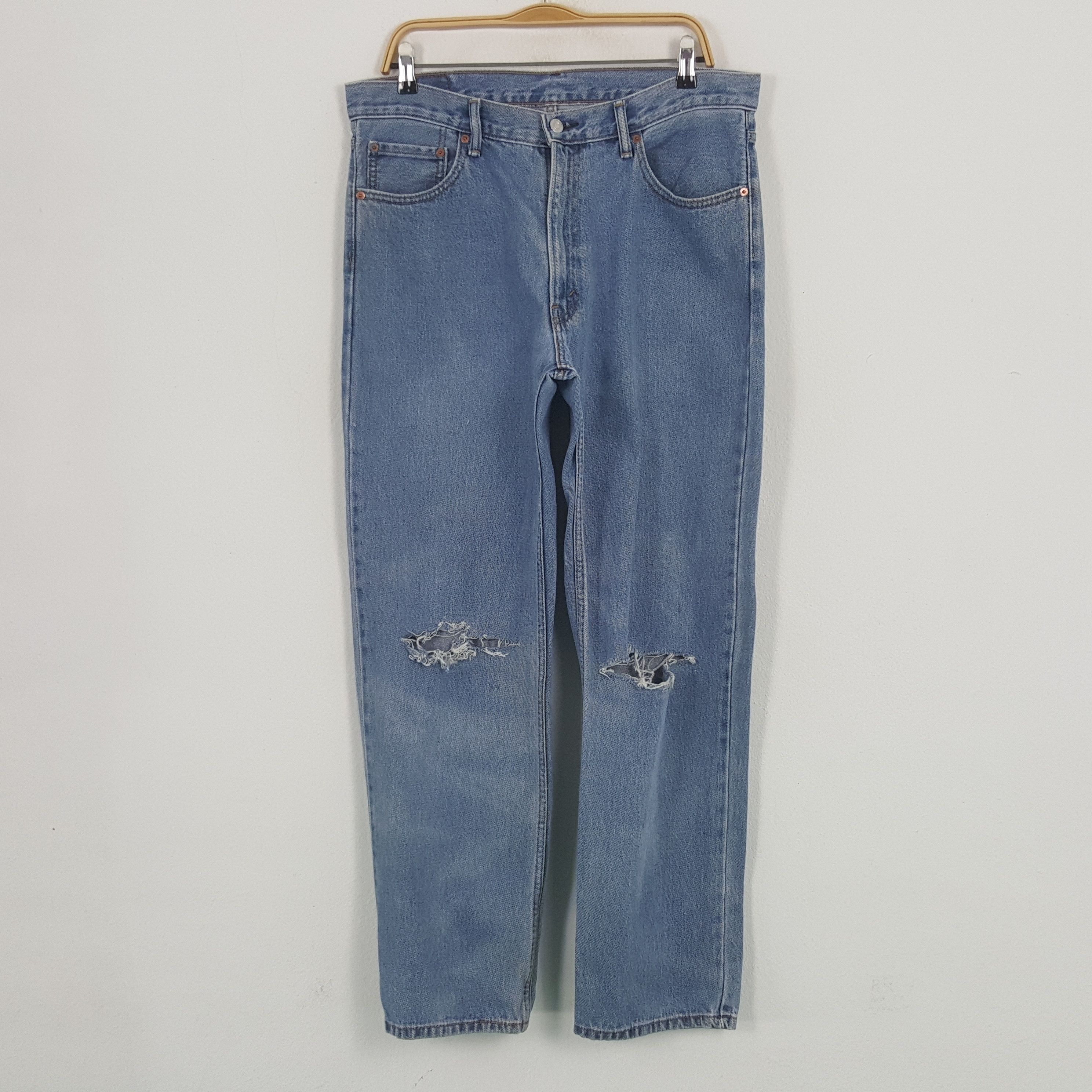 Levi's × Vintage Vintage Levi's 550 Distressed Style Denim Jeans Size US 35 - 1 Thumbnail