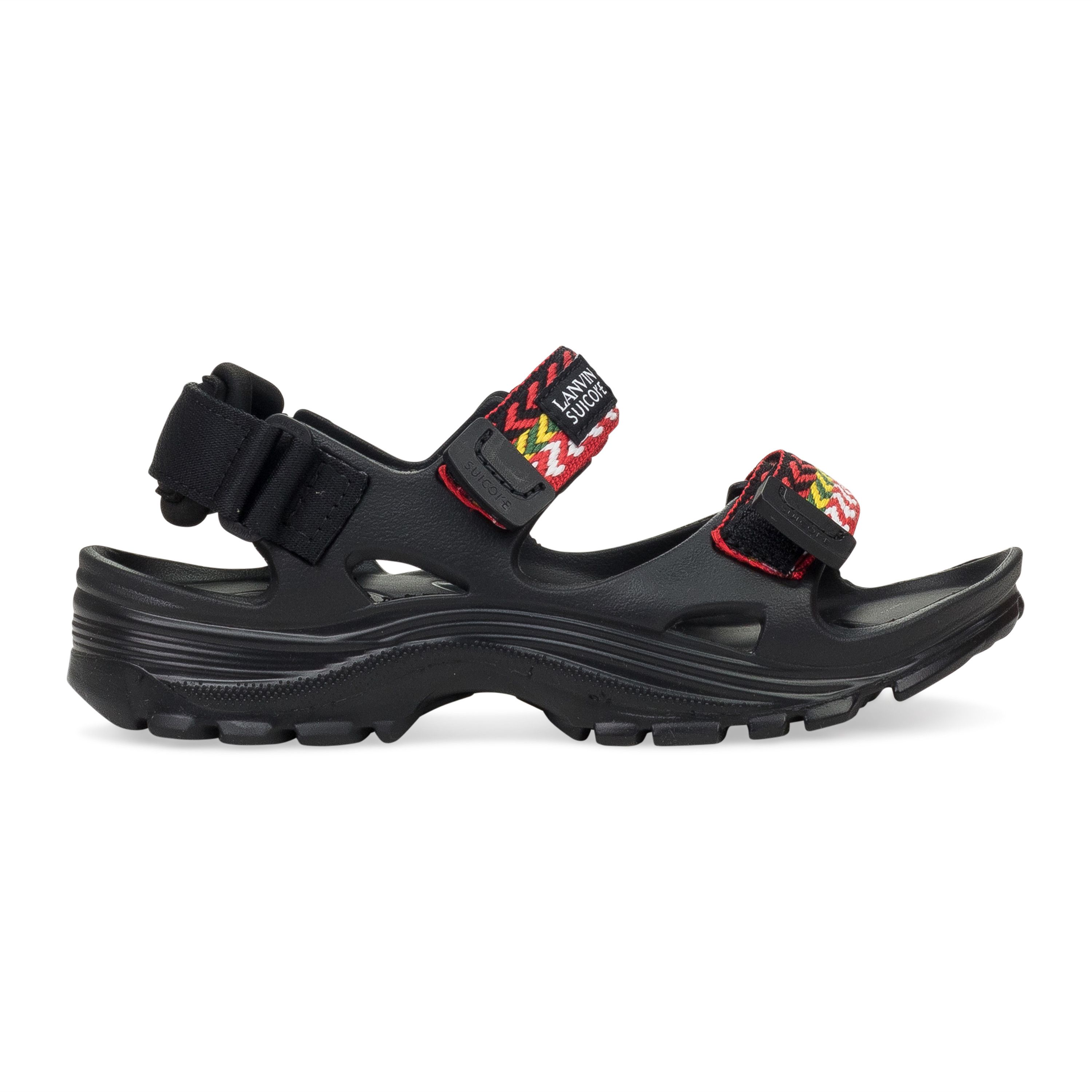 Lanvin Cream and Black Sandals Leather Curb  main image 3