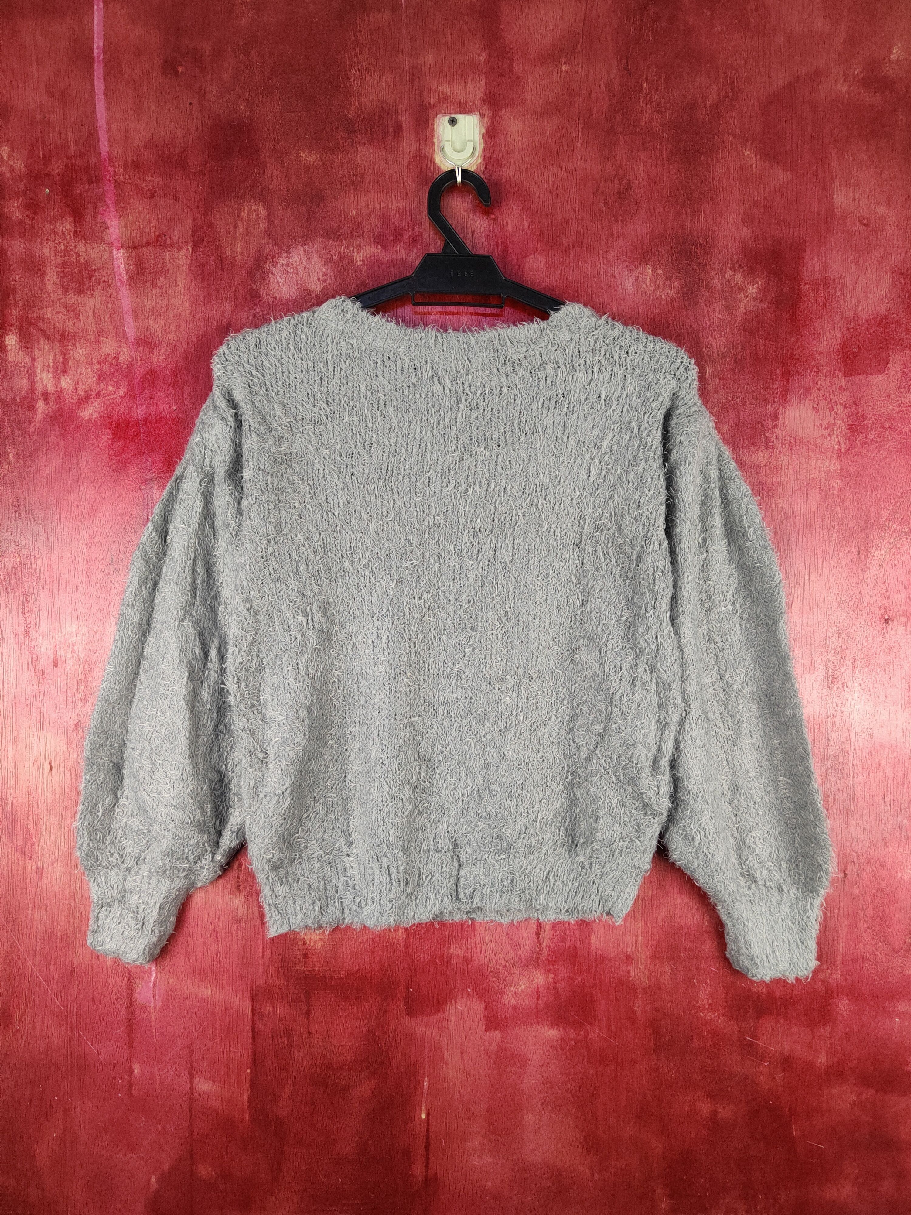 GU GU Dark Gray Shag Shaggy Fur Mohair Knitwear #S2094 Size S / US 4 / IT 40 - 7 Thumbnail