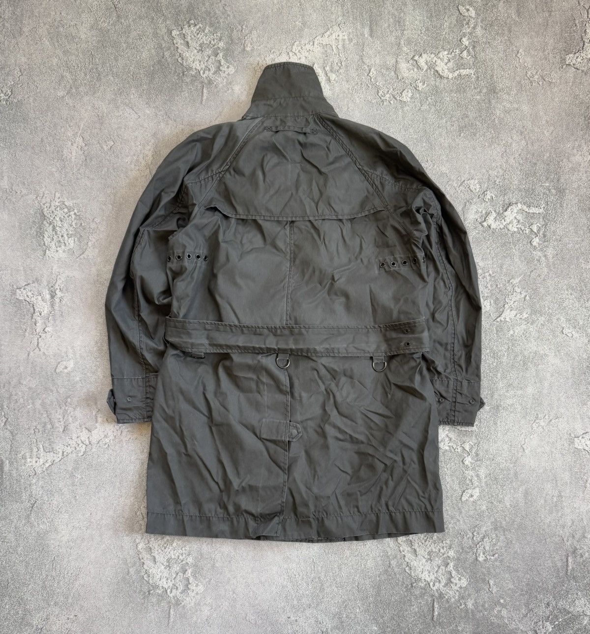 Designer × Prada × Vintage Prada 42size Wmns graphite trench coat jacket + belt vintage Size M / US 6-8 / IT 42-44 - 16 Thumbnail