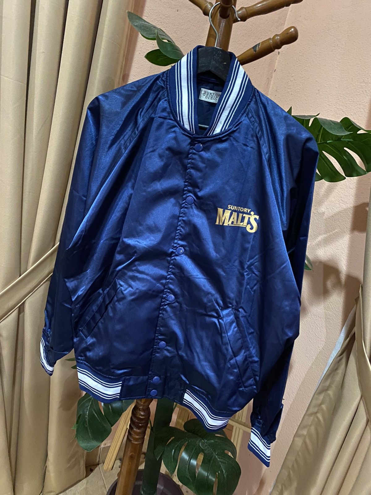 Japanese Brand Suntory Original Design Satin Jacket Japanese Sportswear Size US M / EU 48-50 / 2 - 2 Thumbnail