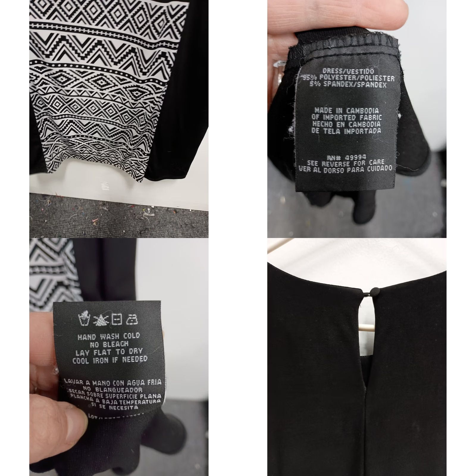 Vintage R&M Richards Maxi Dress Womens 12 Black Aztec BOHO Sleeveless Casual Size XL / US 12-14 / IT 48-50 - 8 Thumbnail