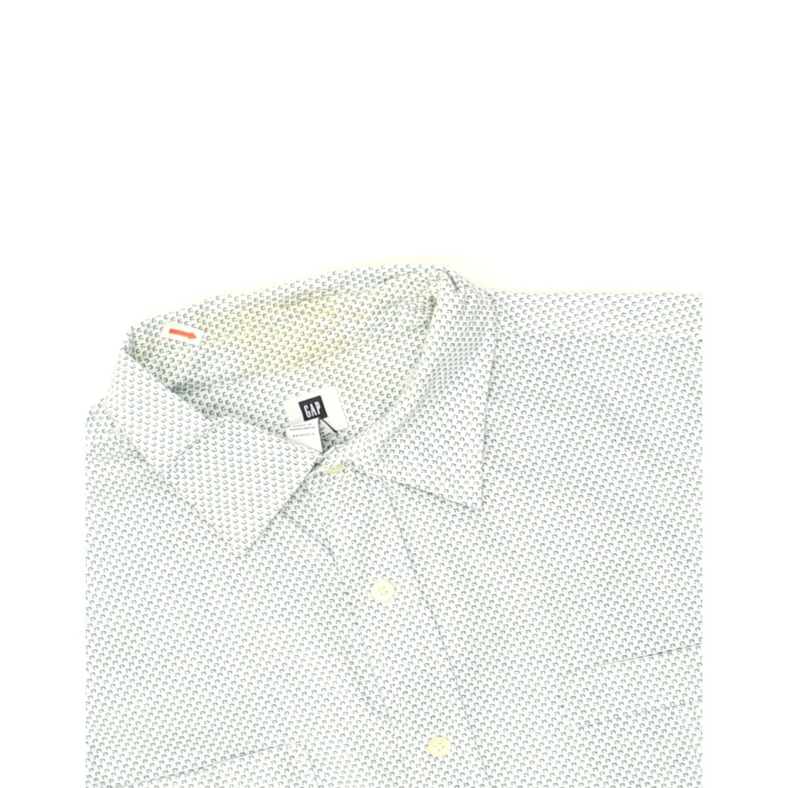 Gap GAP Mens Short Sleeve Shirt Large Blue Spotted Cotton Size US L / EU 52-54 / 3 - 4 Thumbnail