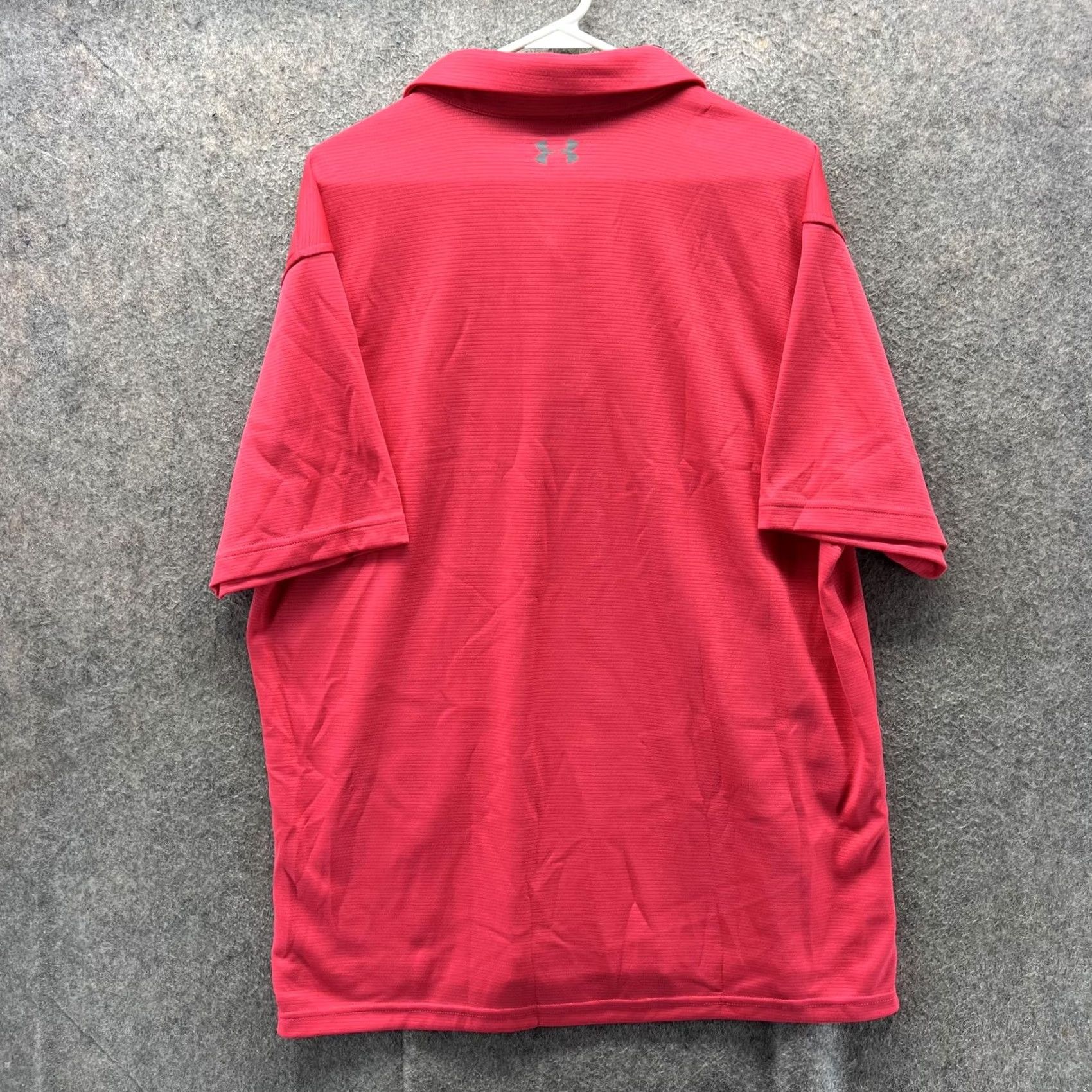 Under Armour Under Armour Polo Shirt Mens XL Red HeatGear Loose Performance Golf Stretch Shirt Golf Polo Striped Short Sleeve Mens Size US XL / EU 56 / 4 - 2 Thumbnail