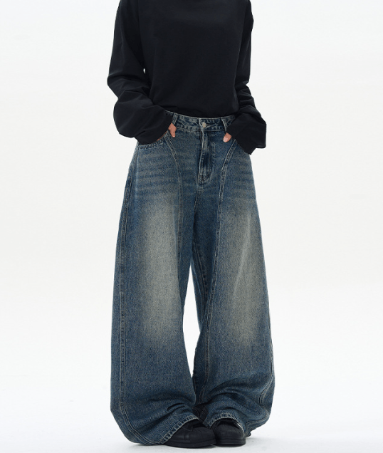 Japanese Brand American whisker patchwork baggy loose scimitar jeans Size US 32 / EU 48 - 2 Thumbnail