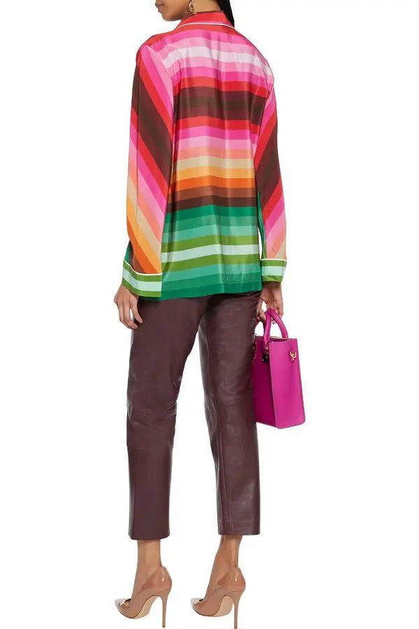 Valentino o1y0326 Silk Shirt in Multicolor Size XS / US 0-2 / IT 36-38 - 3 Thumbnail