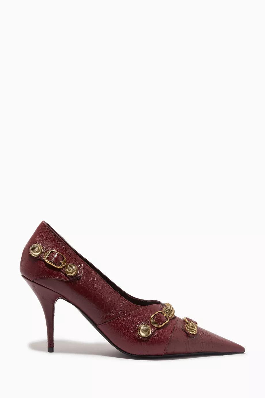 o1y0625 Spike Heel Pumps in Burgundy