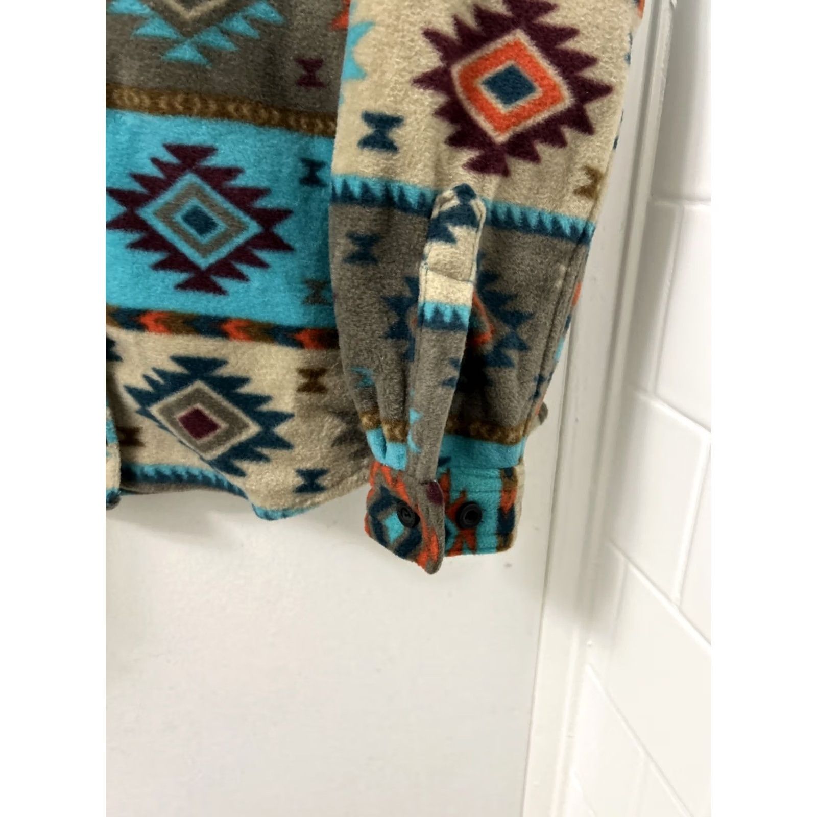 Vintage Legendary Whitetails Fleece Shirt Womens XS Blue Aztec Button Down Long Sleeve Size XS / US 0-2 / IT 36-38 - 5 Thumbnail