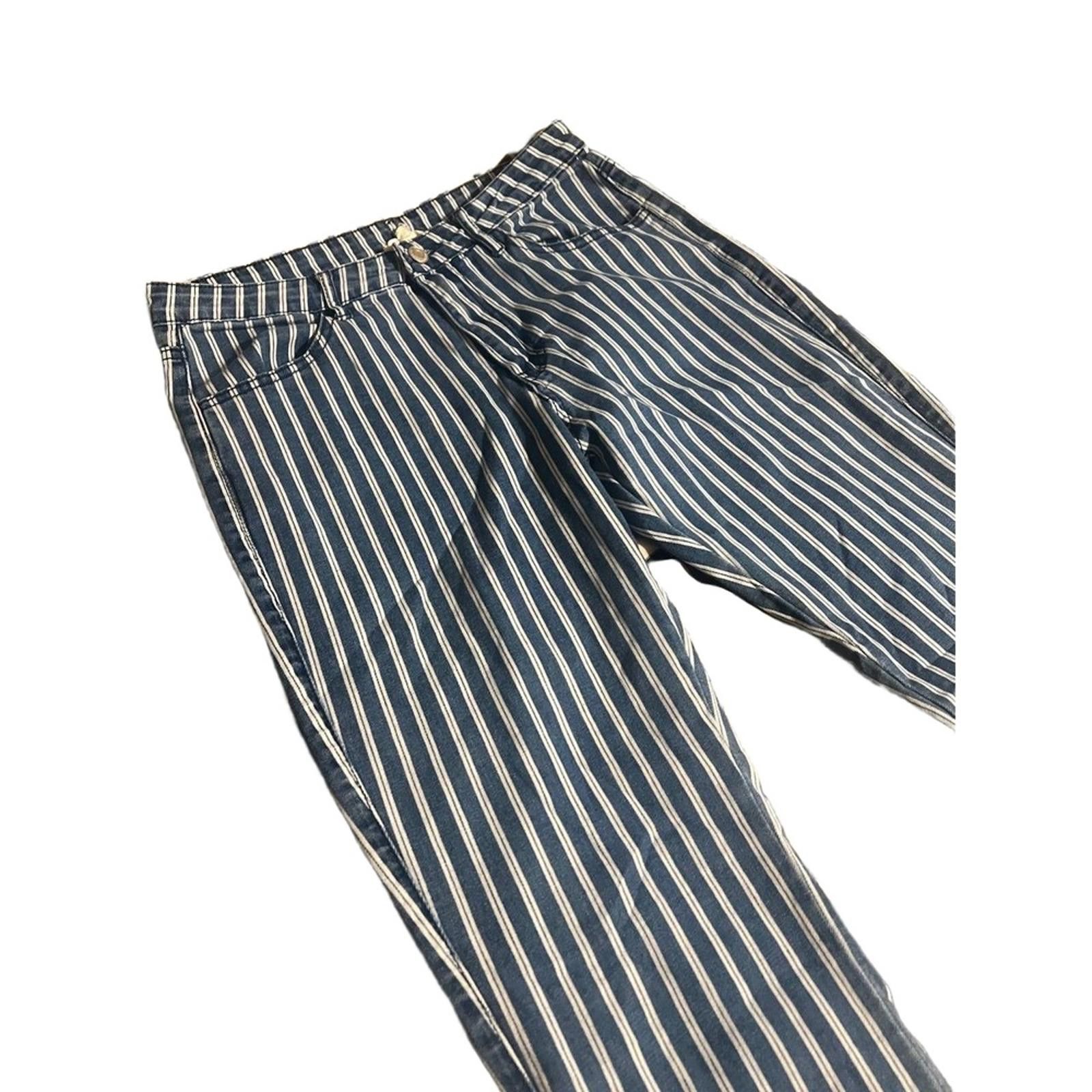 Other Altar’d State Flared Pants XS Blue White Striped Retro Boho Size 26" / US 2 / IT 38 - 5 Thumbnail