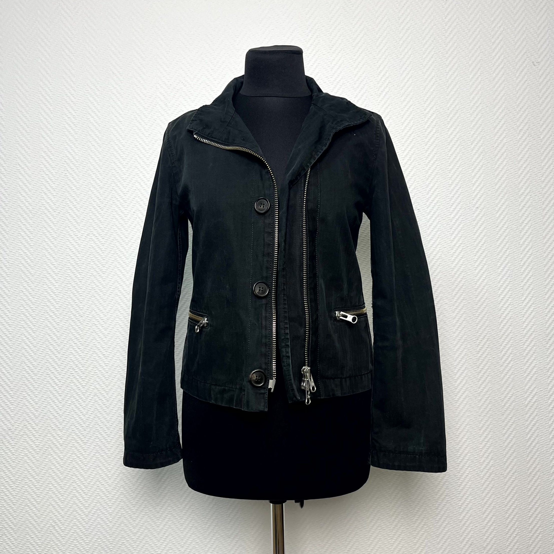 Fay Y2K Fay Womens Black Utility Zip Pocket Biker Jacket Size M Size M / US 6-8 / IT 42-44 - 13 Thumbnail