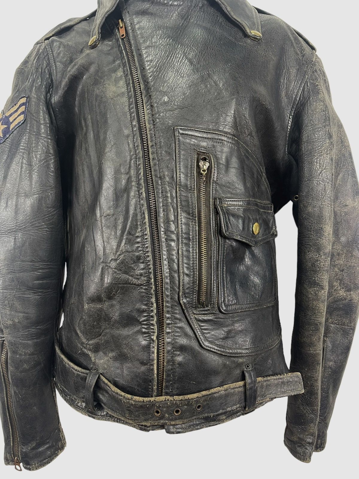 Sears 1950s Hercules Black Leather Biker Jacket Size US M / EU 48-50 / 2 - 5 Thumbnail