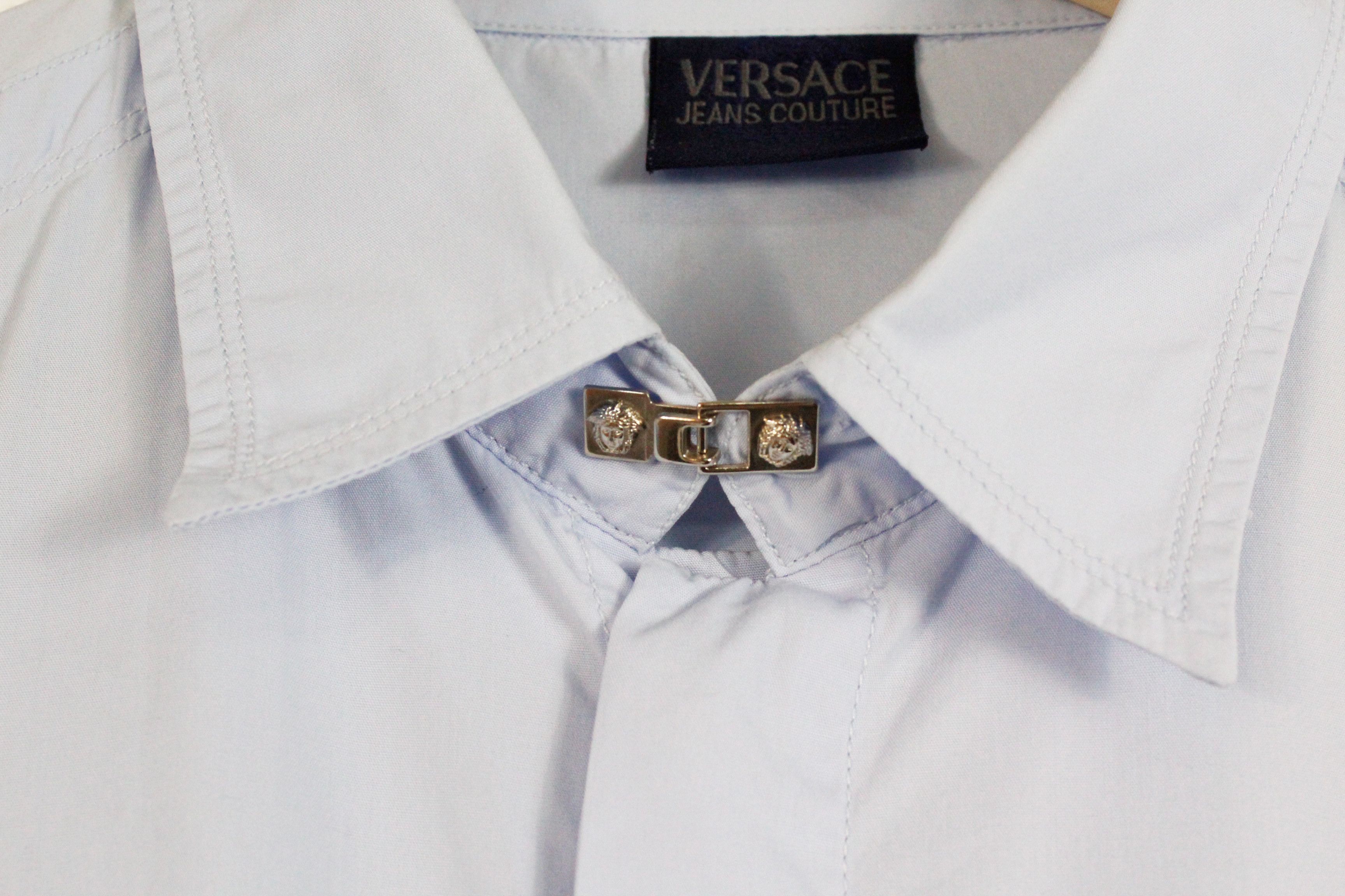 Versace Jeans Couture Versace Jeans Couture Medusa Logo Pins Blue Shirt XL Size US XL / EU 56 / 4 - 5 Thumbnail