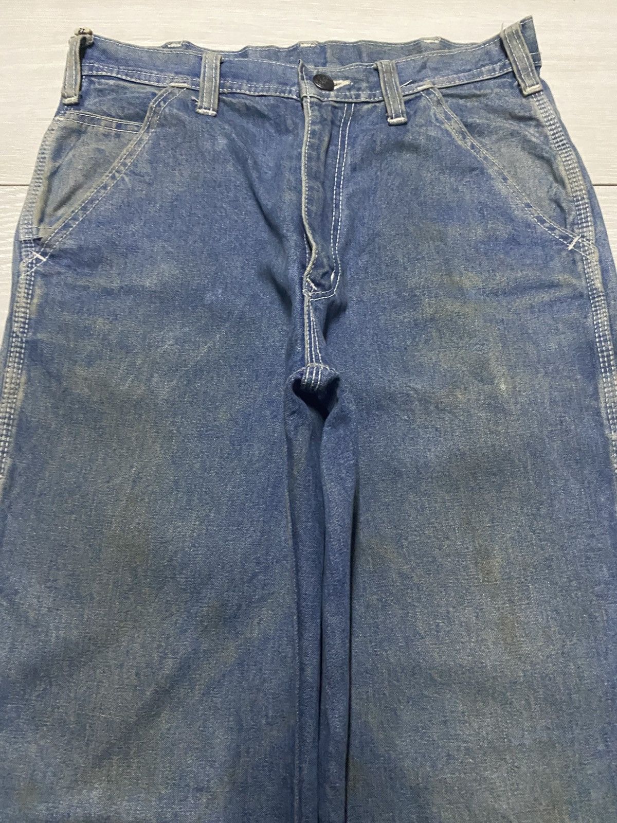 Japanese Brand Vintage Japanese Brand Grunge Patch Carpenter Loose Jeans Size US 27 - 3 Thumbnail