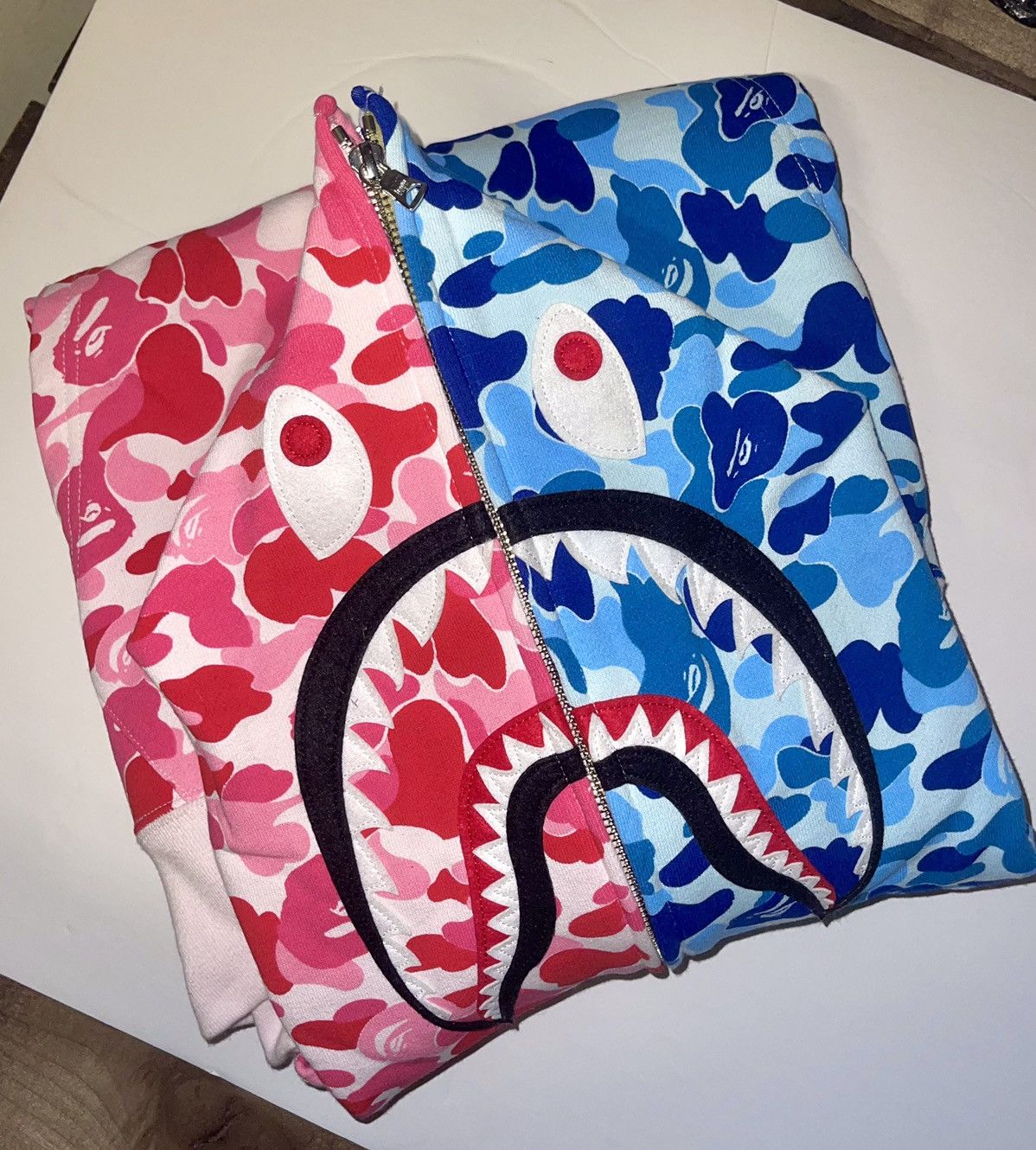 Bape BAPE ABC Camo Separate Shark Full Zip Hoodie 'Pink' Size US XL / EU 56 / 4 - 1 Thumbnail