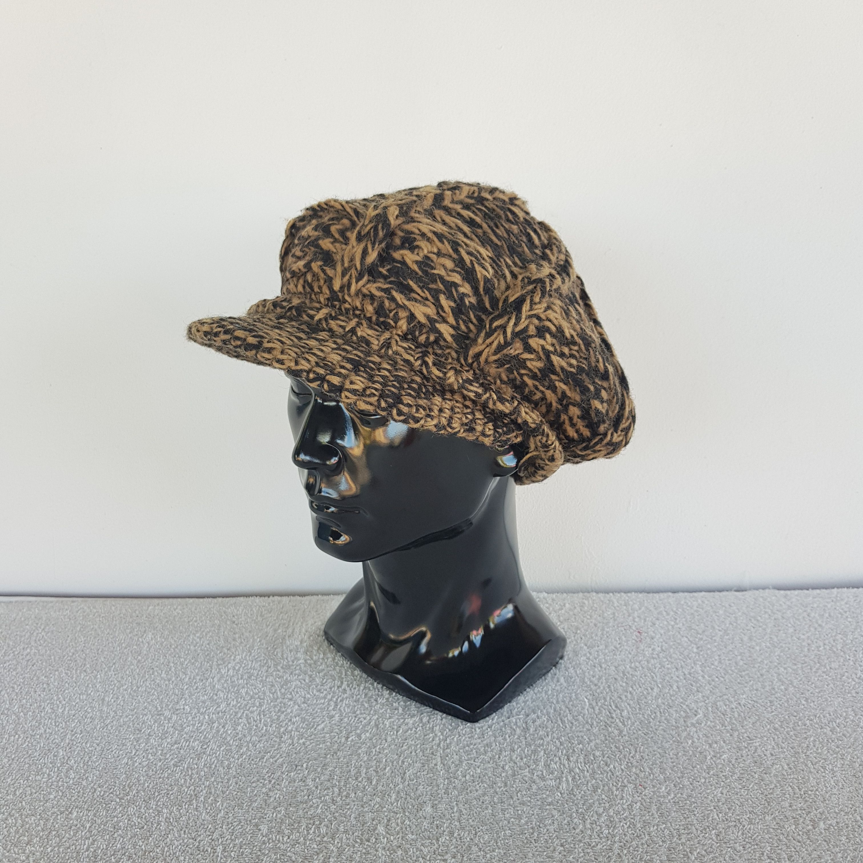 Homespun Knitwear Vintage Japanese Brim Crochet Ribbed Knit Beanie Caps Hats. Size ONE SIZE - 1 Thumbnail