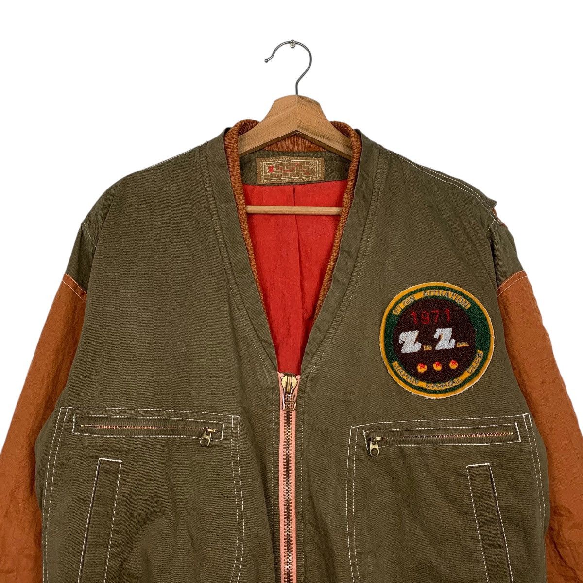 Japanese Brand Japanese Brand Zig Zag Color Block Bomber Jacket Size US M / EU 48-50 / 2 - 2 Thumbnail